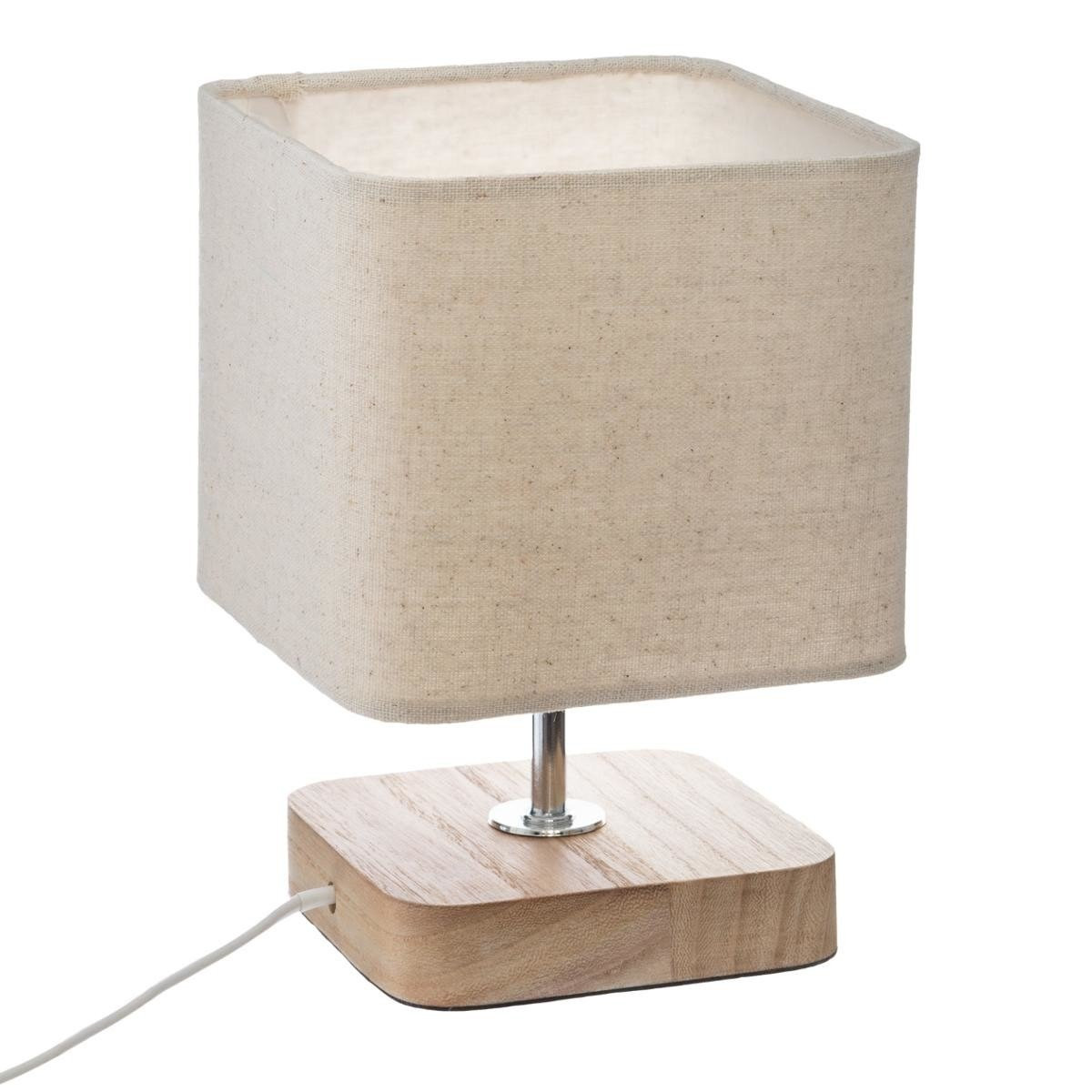 Lampa stołowa z kwadratowym abażurem, 24 cm
