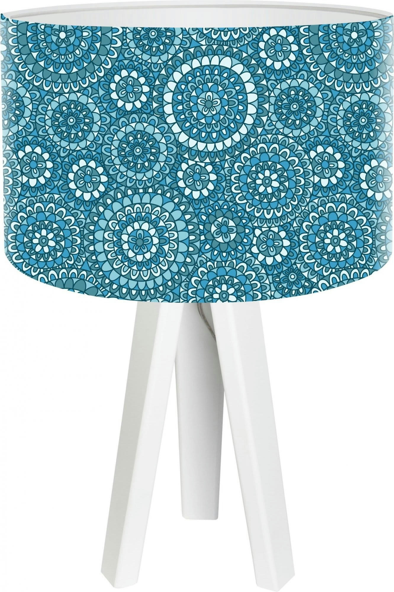 STAMPS - Lampe de chevet Bois Bleu 30x30x45 cm