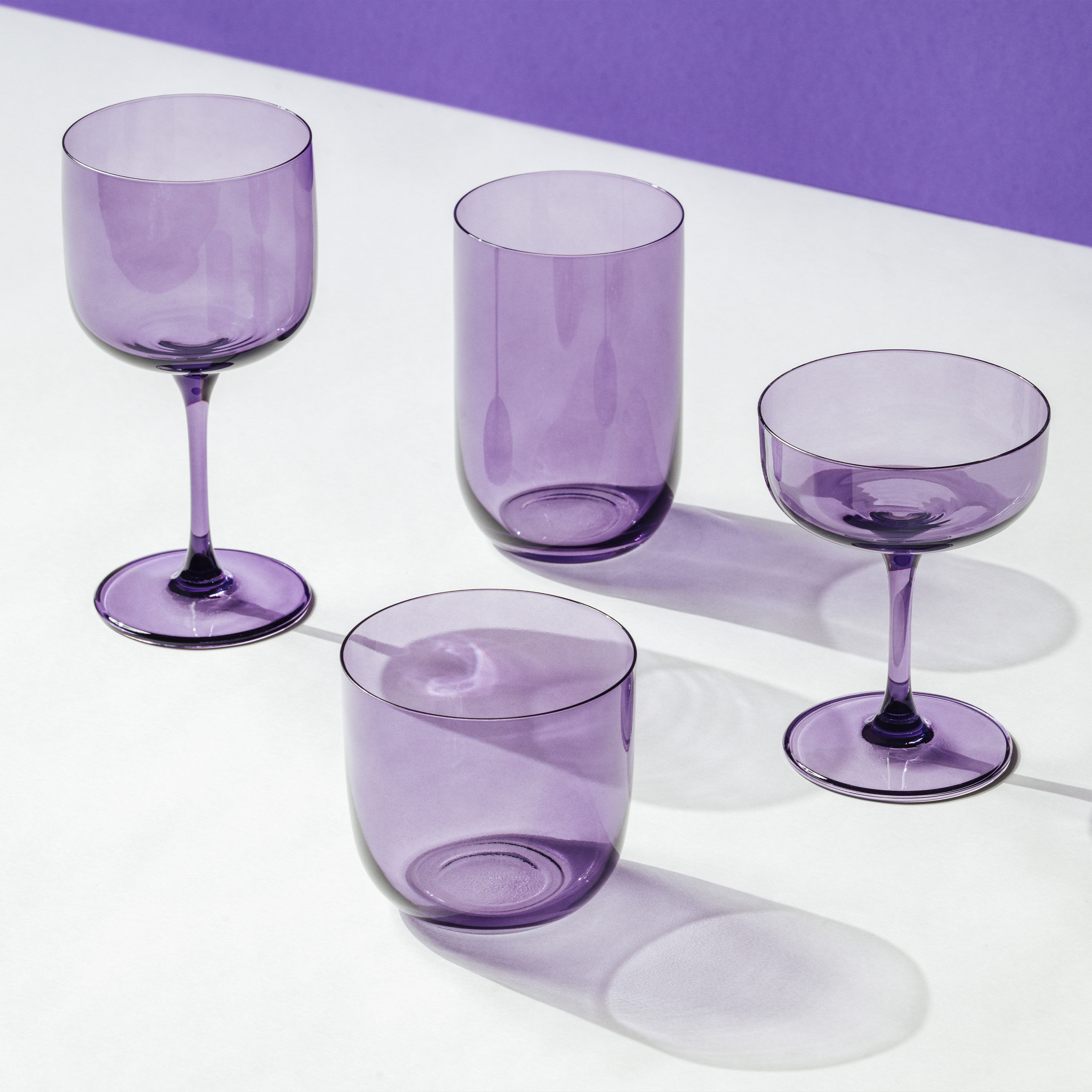 Like Glass Champagne coupe glass - Purple, 4.1 oz, crystal glass