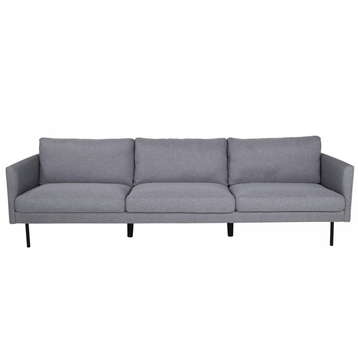 SOLAP - Canapé droit 3 places en tissu gris