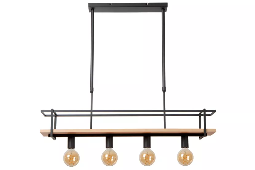Lampa wisząca czarna MILONGA 4xE27x40W wym: 130x100x20 cm Lucide