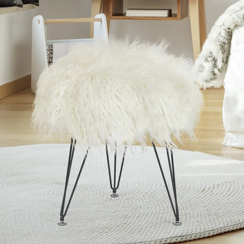 Adeco Foot Stool Ottoman for Living Room