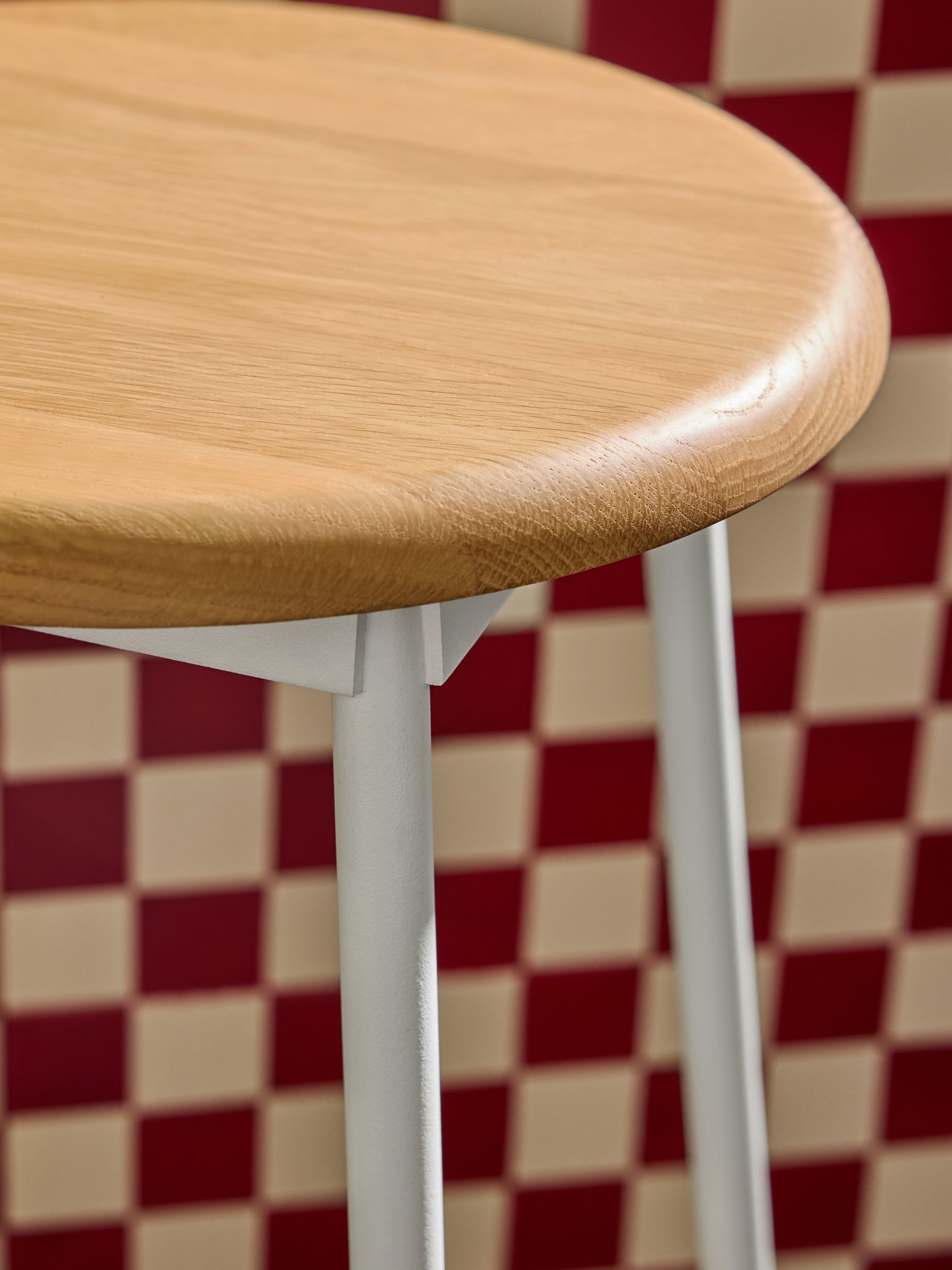 Kabin Bar Stool in White and Oak
