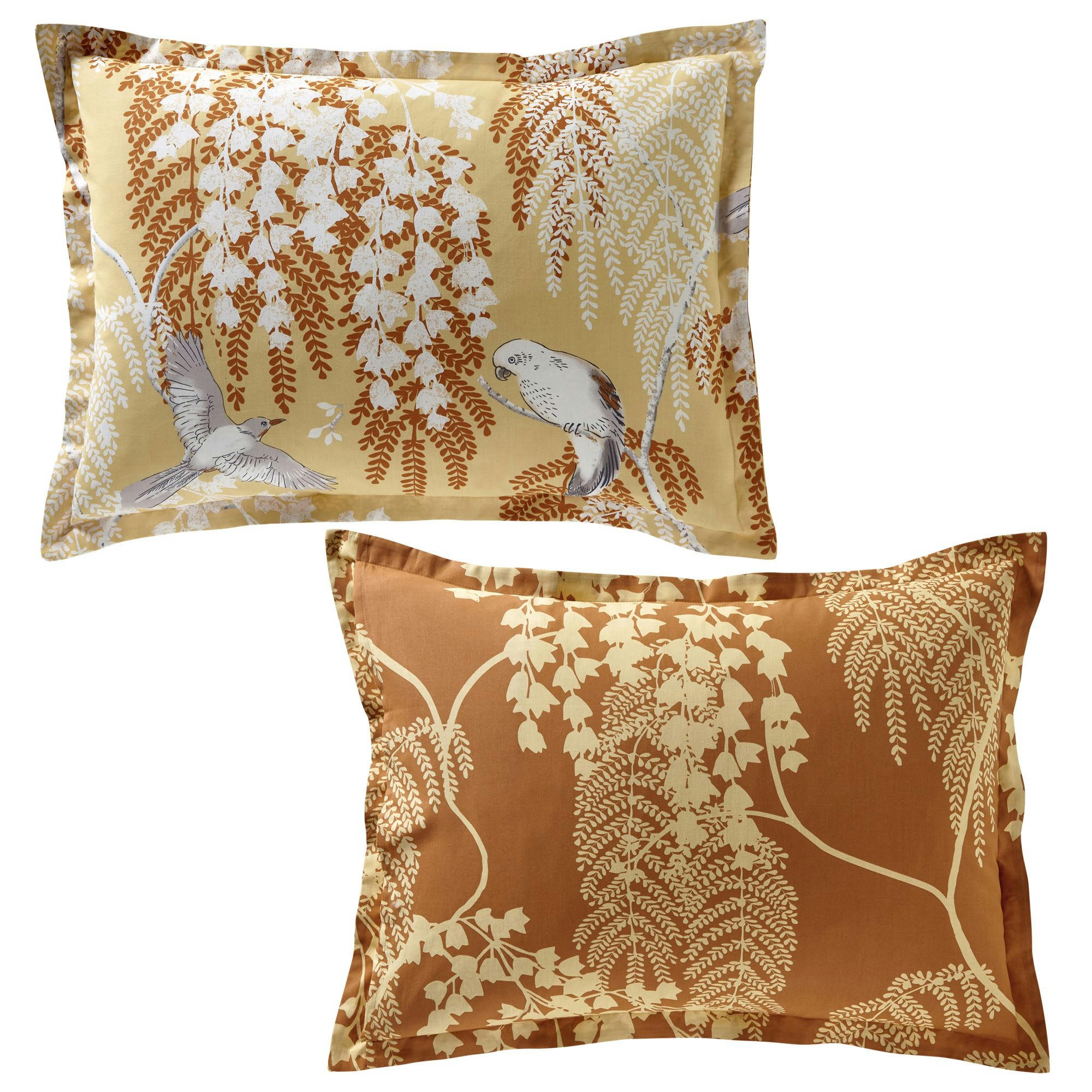 NATURE DOREE - Taie volant 63x63 jaune en coton