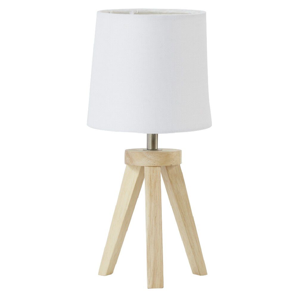 Lampe trépied à poser en bois