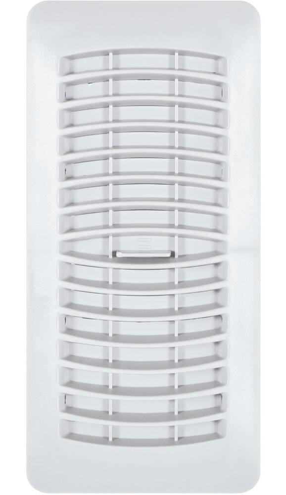 Imperial Louvered Plastic Floor Register, Adjustable, Dishwasher Safe, White, 3 x 10-in