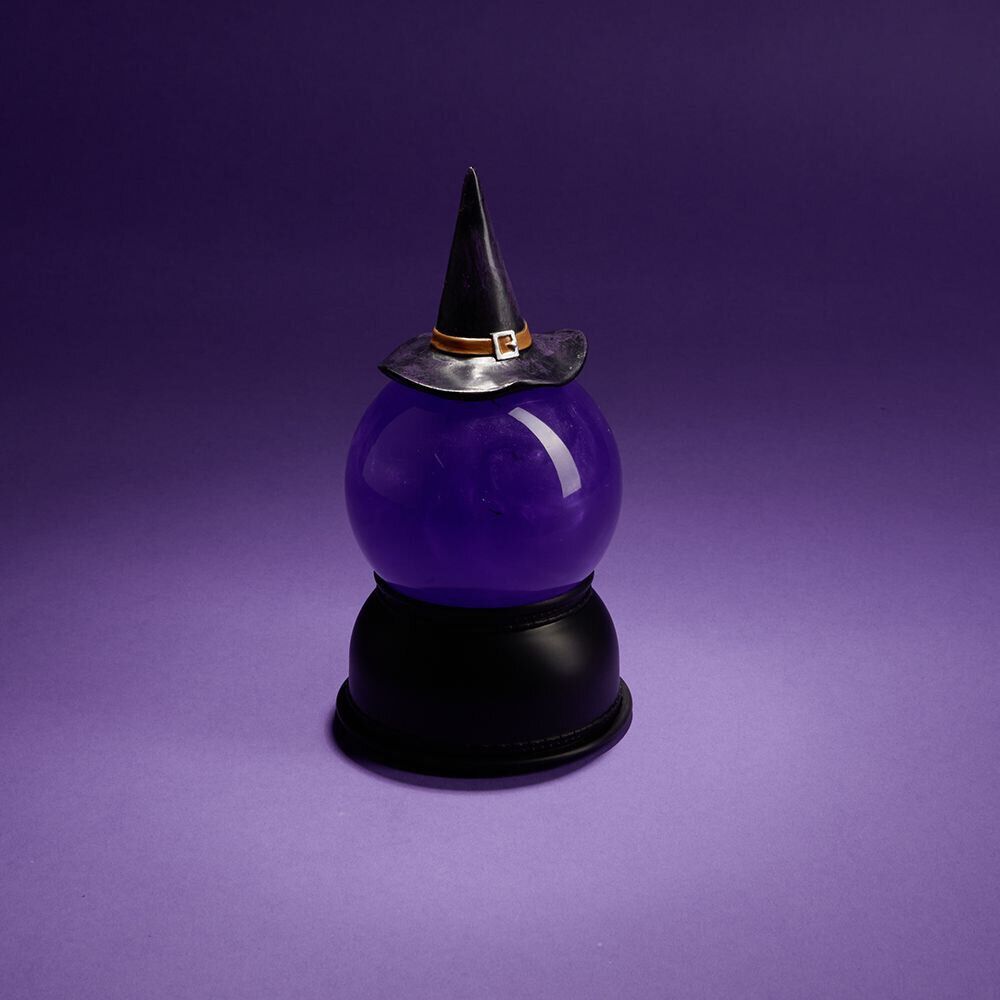 Décoration Halloween boule animée LED chapeau sorcière