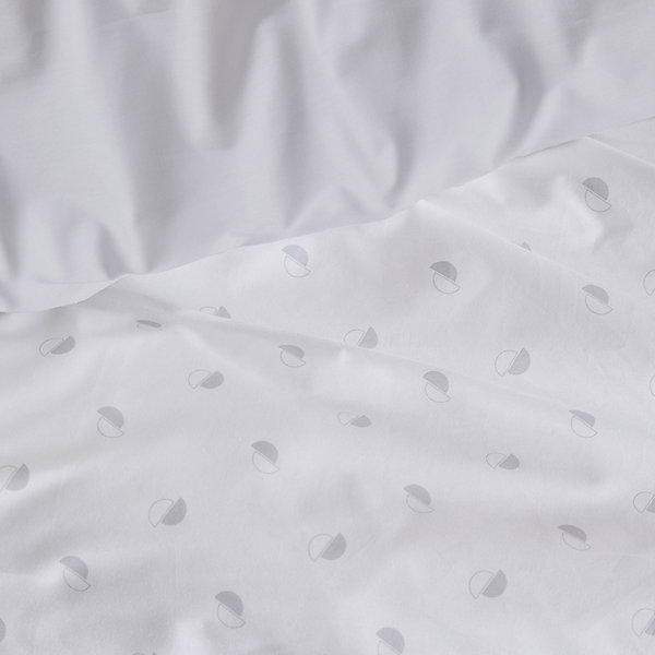 Housse de couette en percale au style géométrique (200x200 cm - Gris clair)