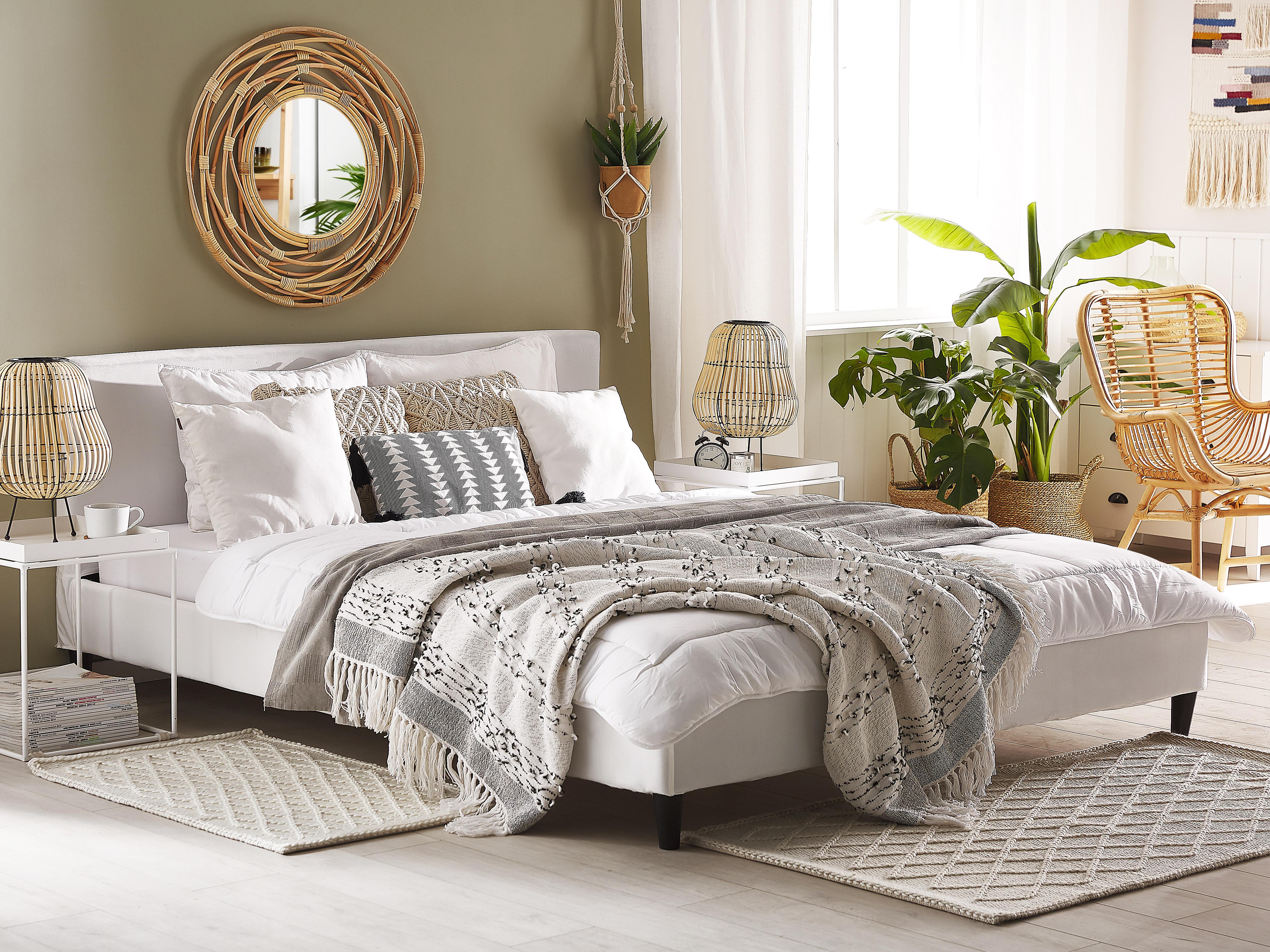 Bed Velvet FITOU 180 x 200 cm (EU Super King) White