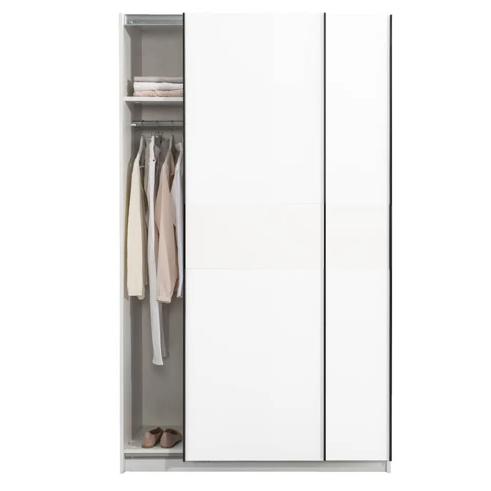 Schuifdeurkast Genua - wit - 204x122x60 cm