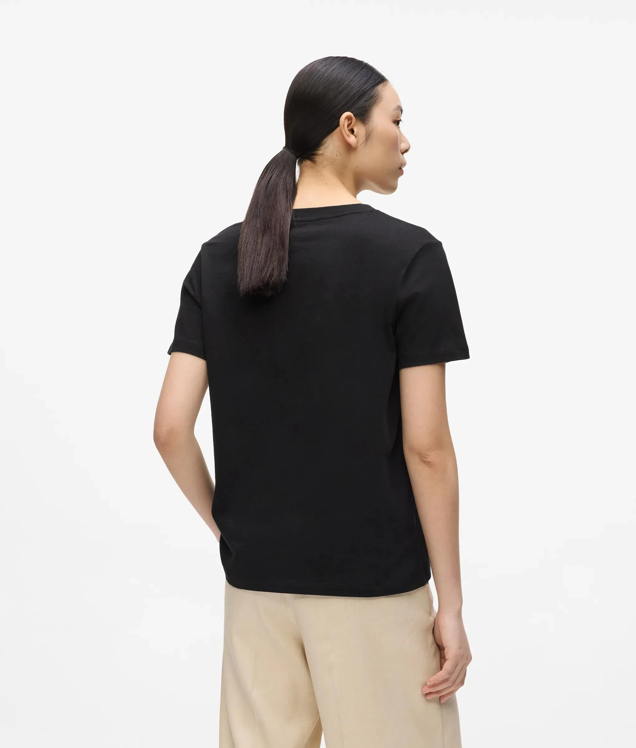 T-shirt à col en V Signature