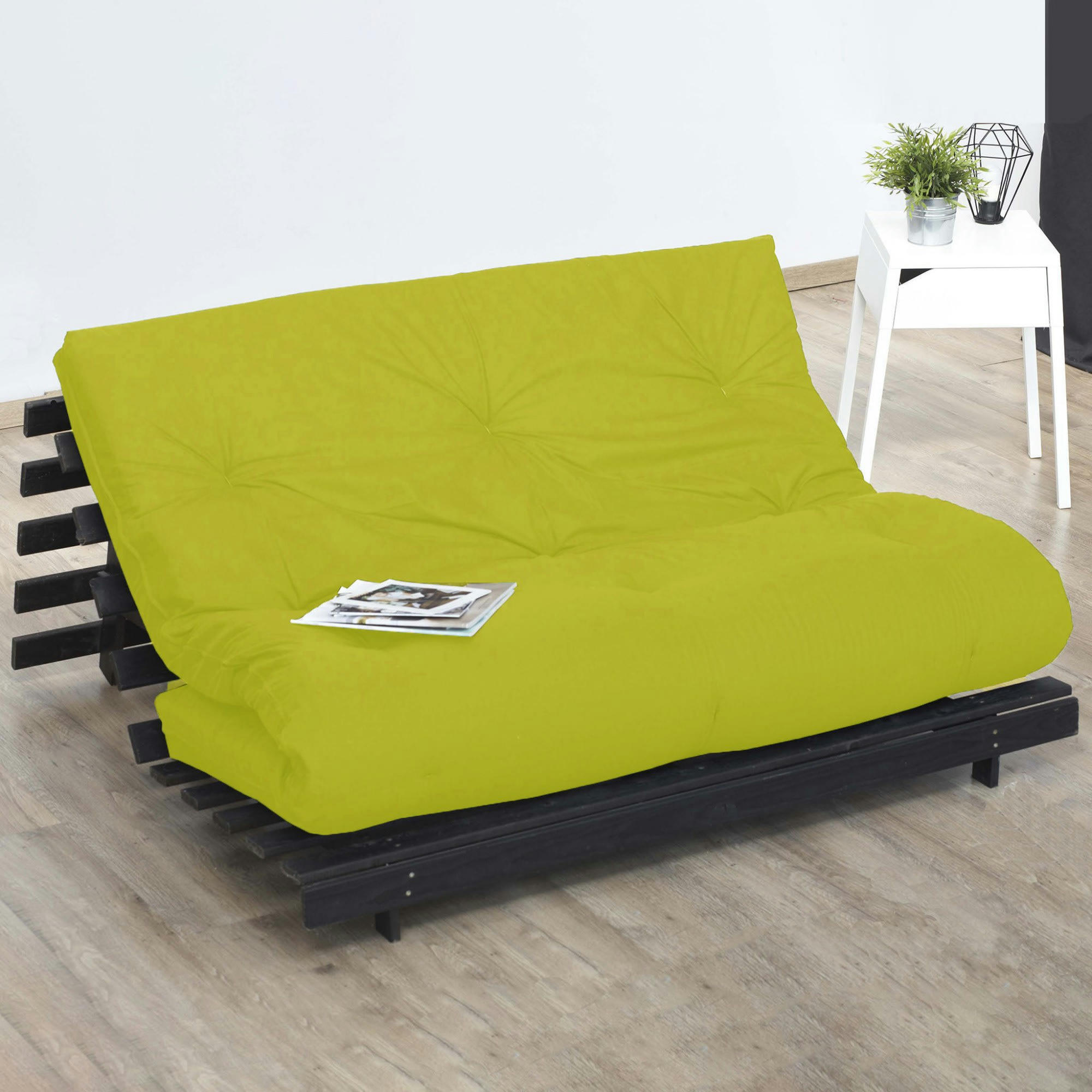 FUTON COTON - Matelas futon coton pistache 160x200
