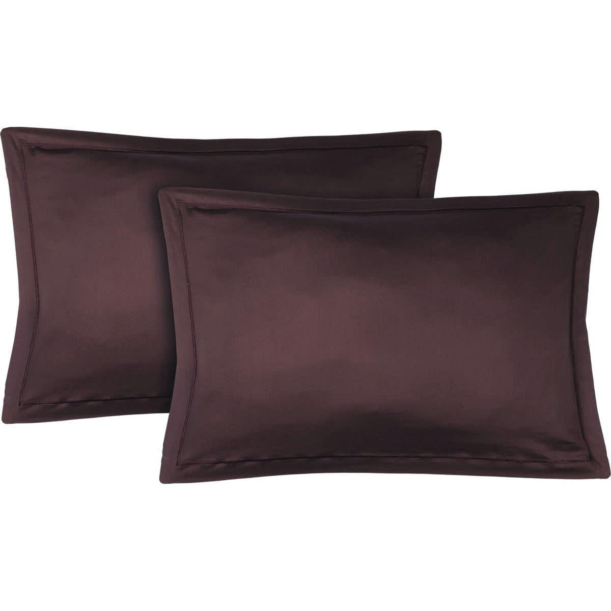 JULIA - Taie d'oreiller (x2) satin de coton  50x70 prune