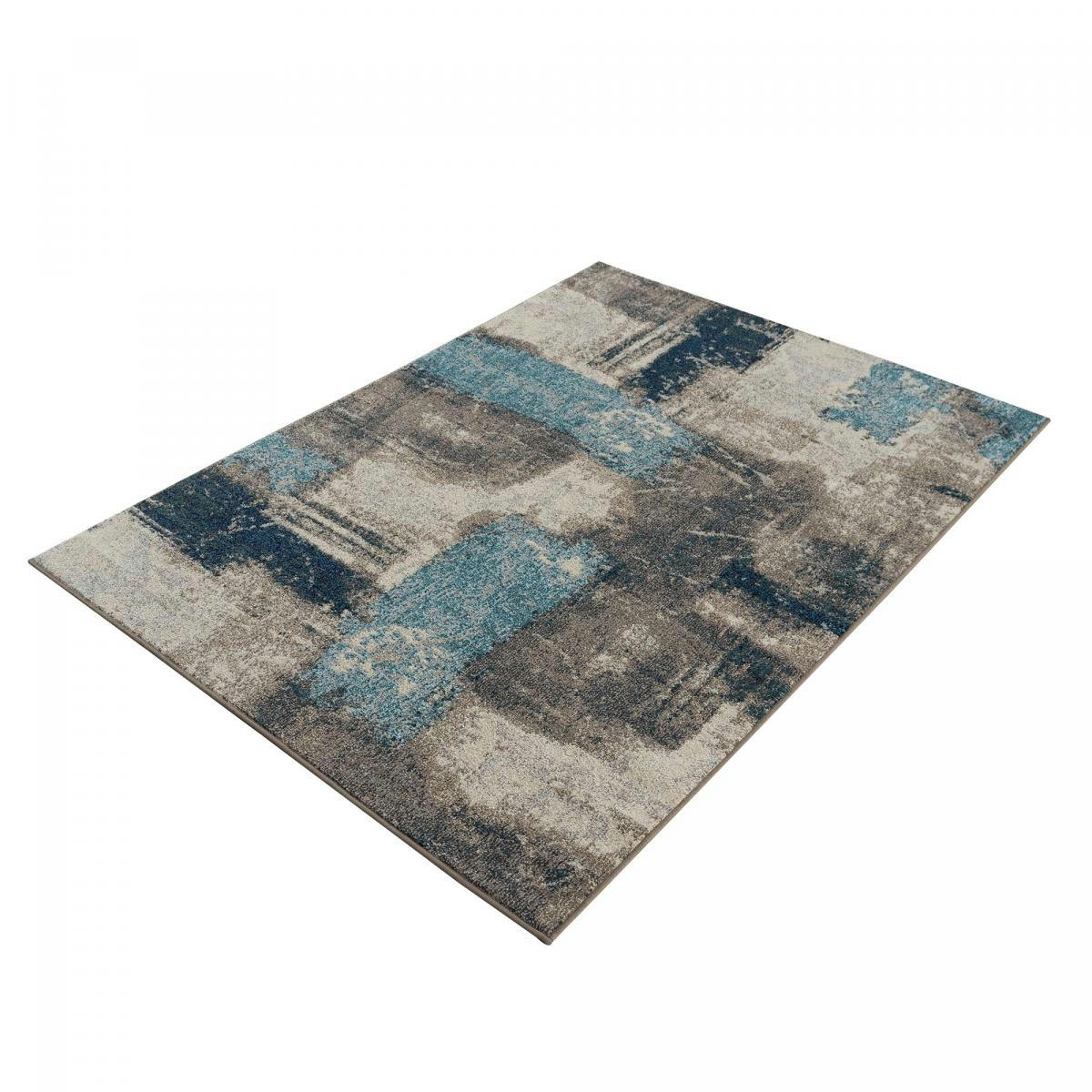 NOUTRI - Tapis salon bleu 80x150