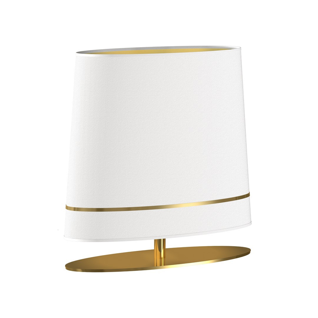 Lampa stołowa z abażurem biało-złota Bootes 1xE27x60W wys:52cm Milagro