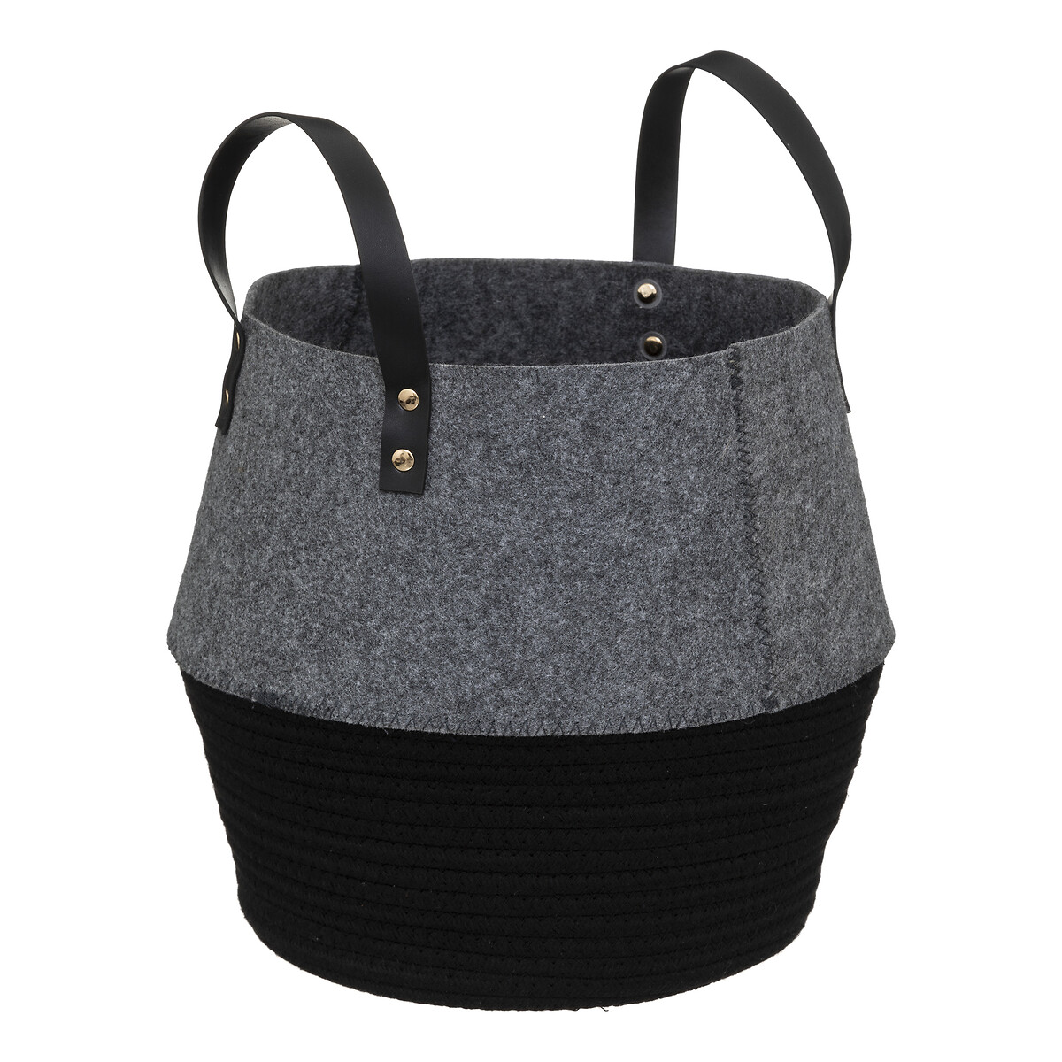 Cesto de feltro SOUL cinza e preto 31cm