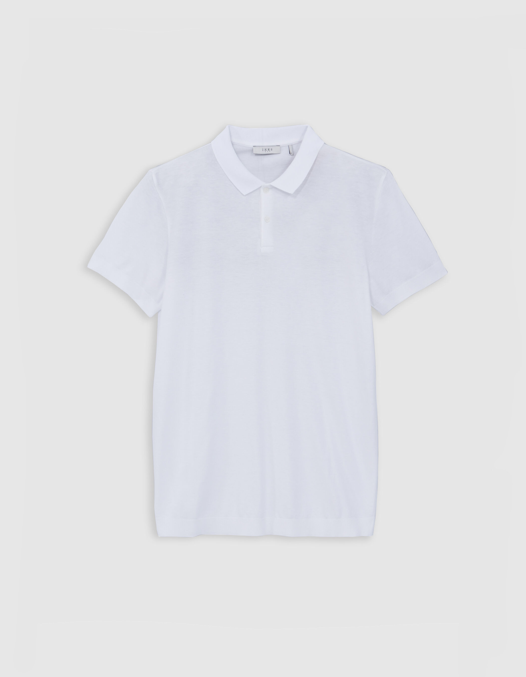 Polo blanc en coton modal Homme