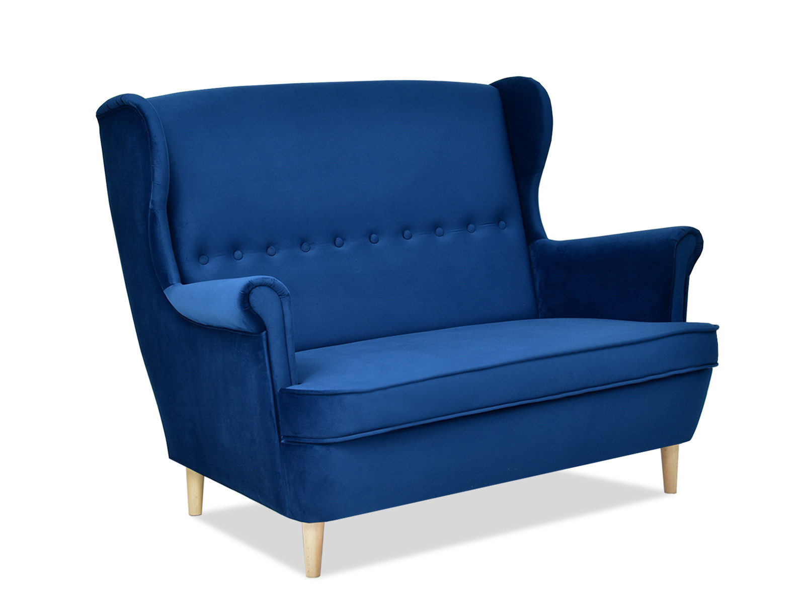 Sofa Malmo Granatowy Welur, Podstawa Buk