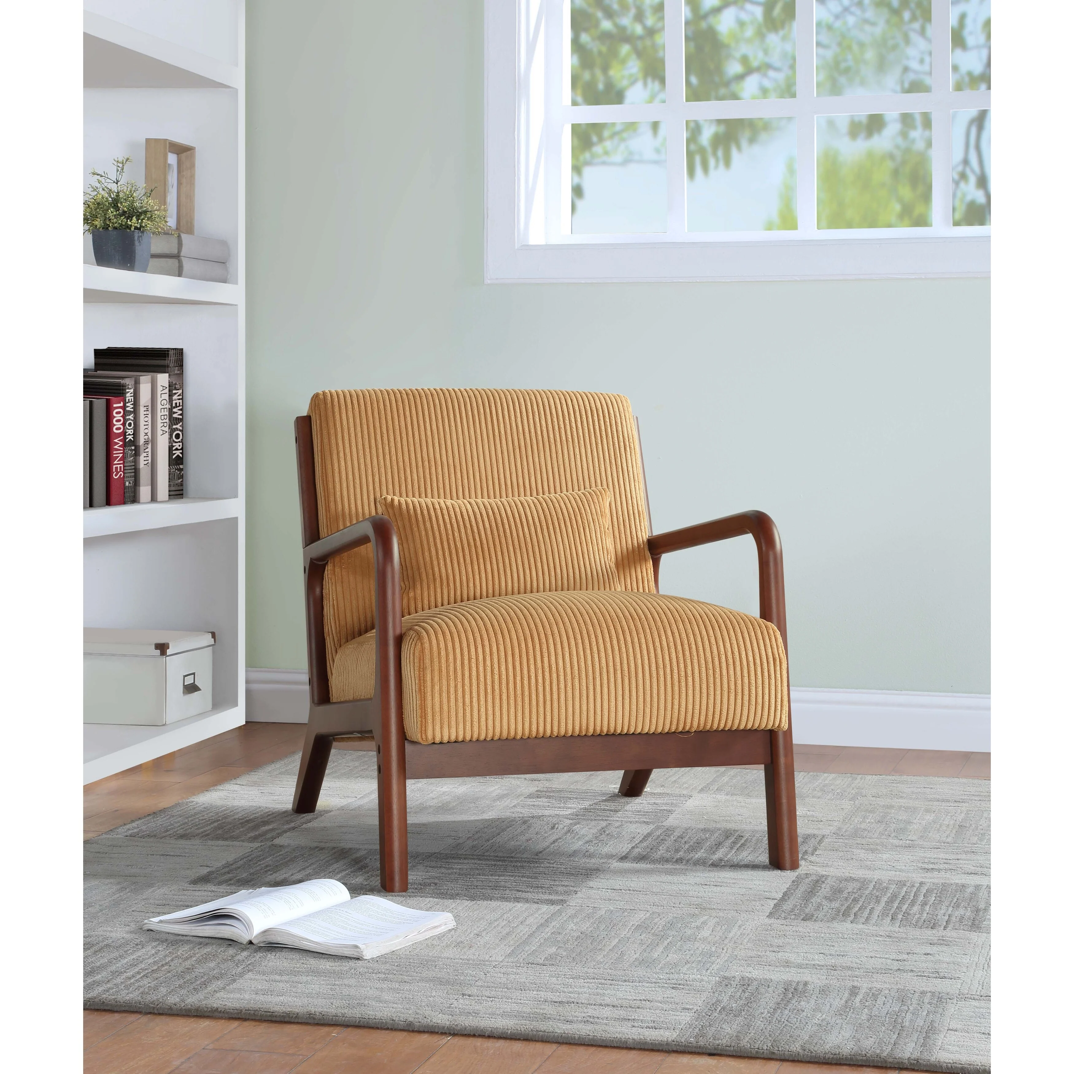 Modern Wooden Lounge Chair, Comfort Living Room Cushion Chair