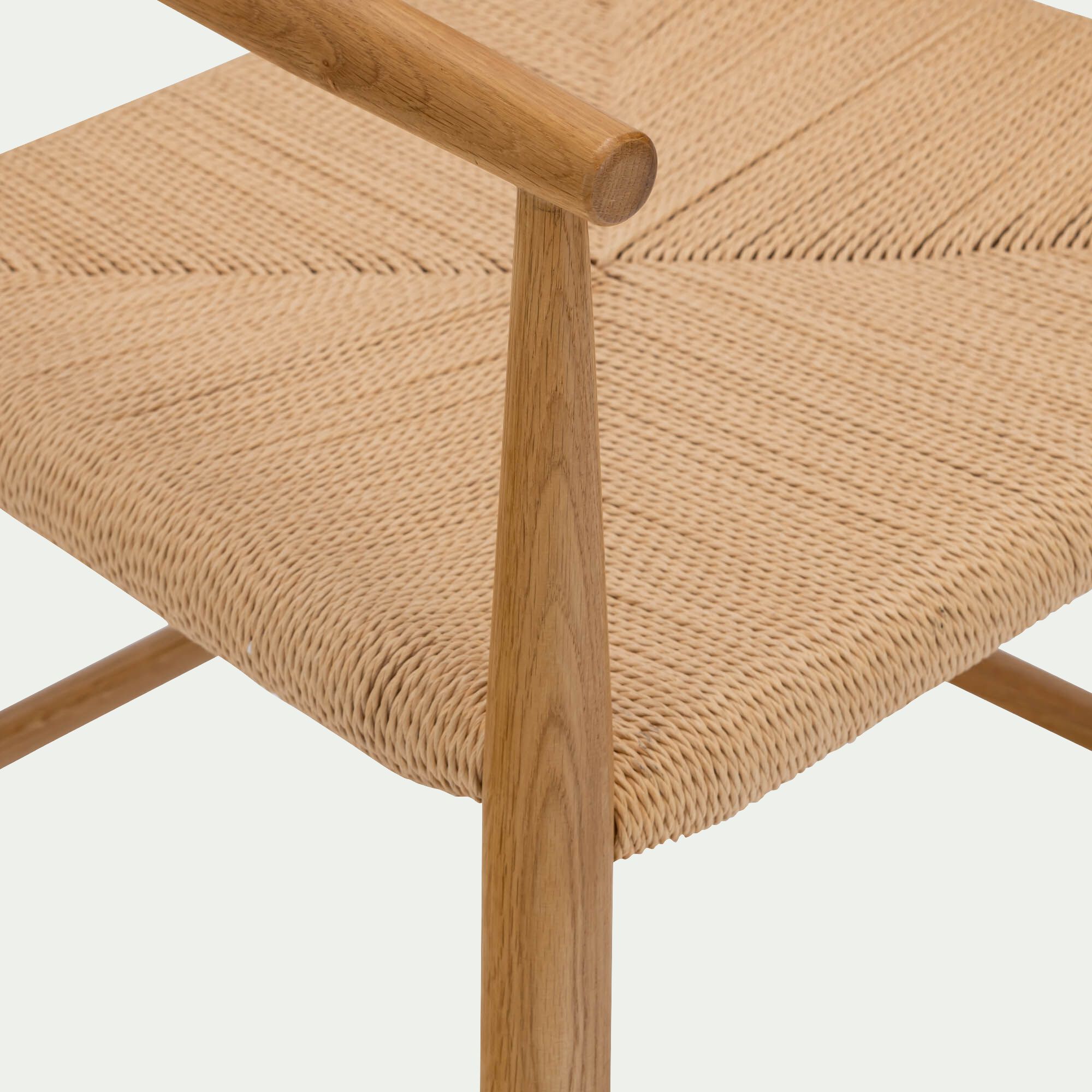 ESTACA - Chaise avec accoudoirs en bois de chêne - naturel