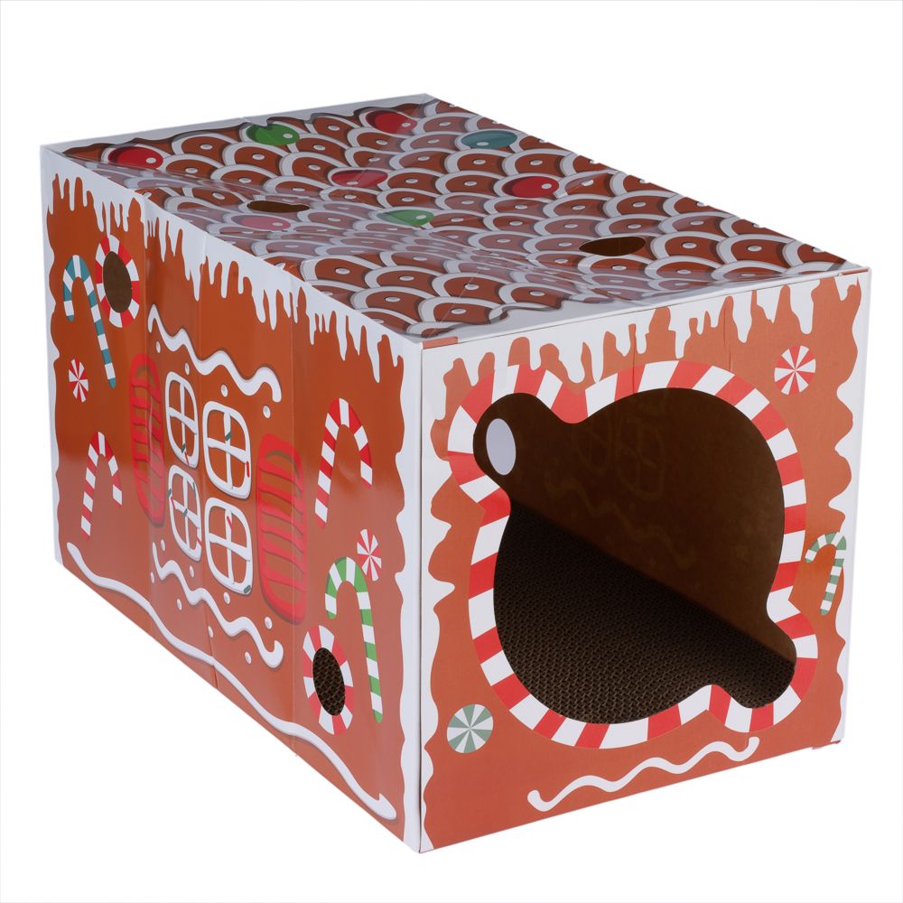 TIAKI Gingerbread Cat Scratching Tunnel