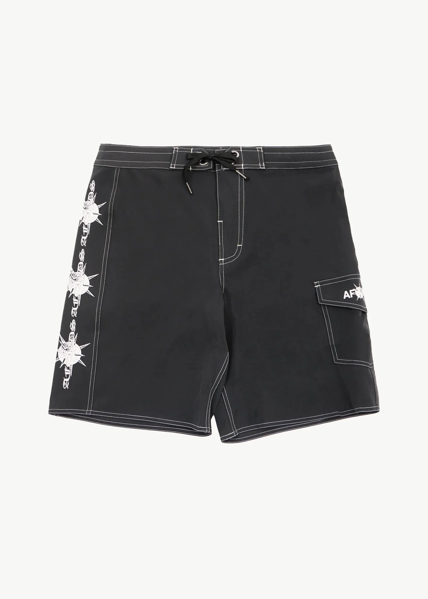 AFENDS Mens Spiked - Surf Related V2 Boardshort 19 - Charcoal