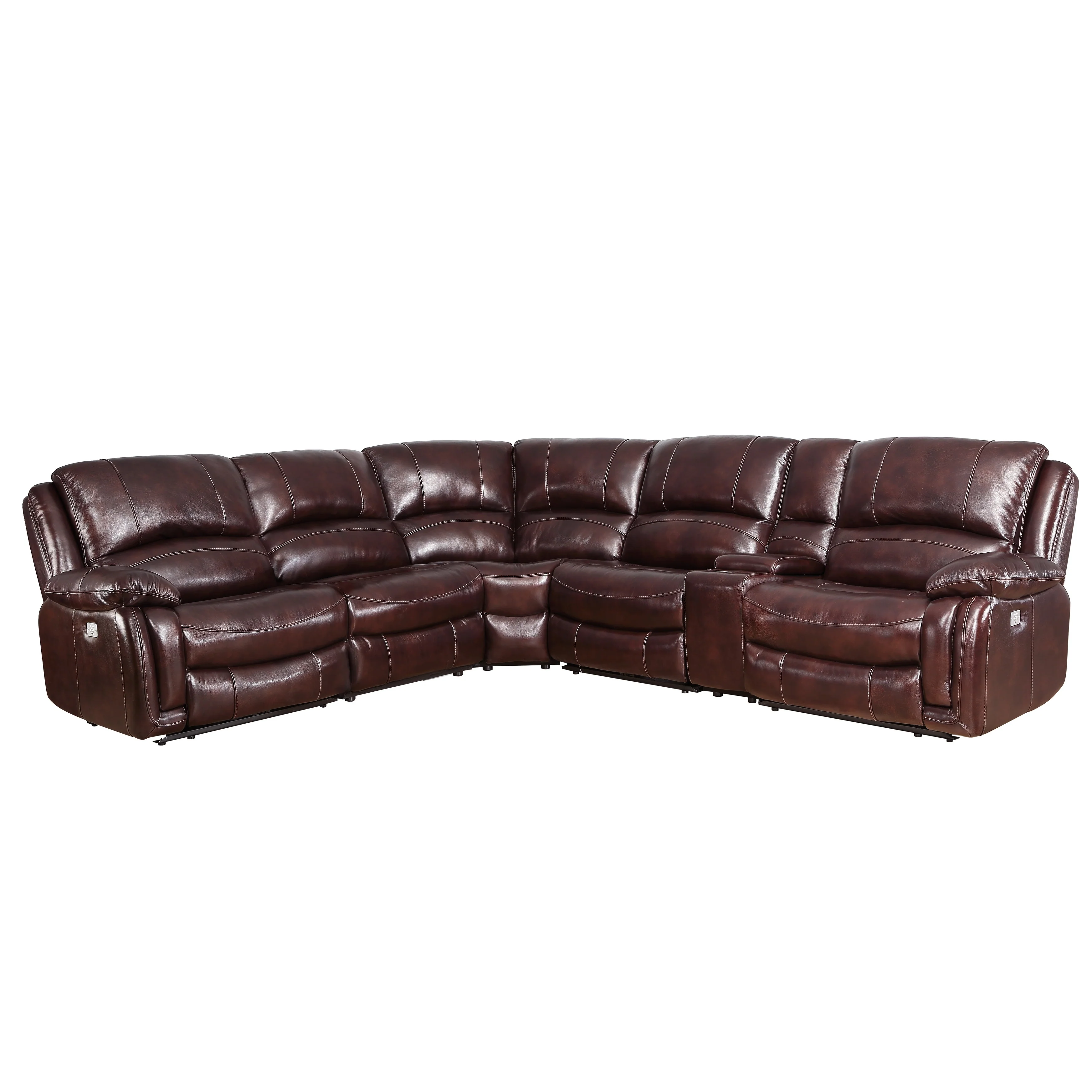 Steve Silver Douglas 6-piece Genuine Leather Power Reclining Sectional