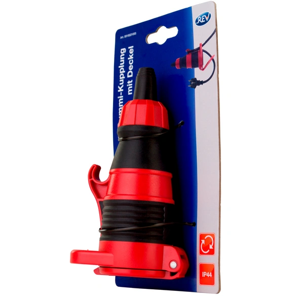 Kupplung mit Stecker, Schwarz, Gummi