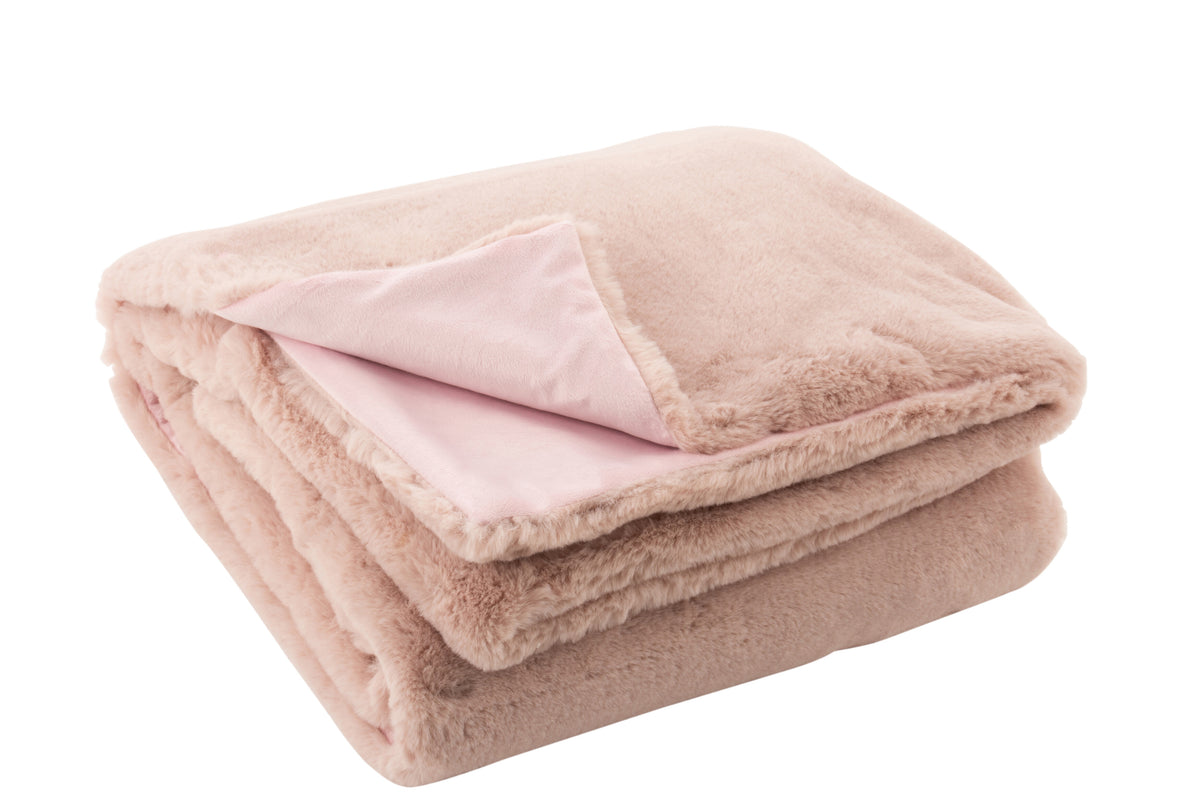 J-Line plaid Cutie - fleece deken – polyester – lichtroze - 180 x 130 cm