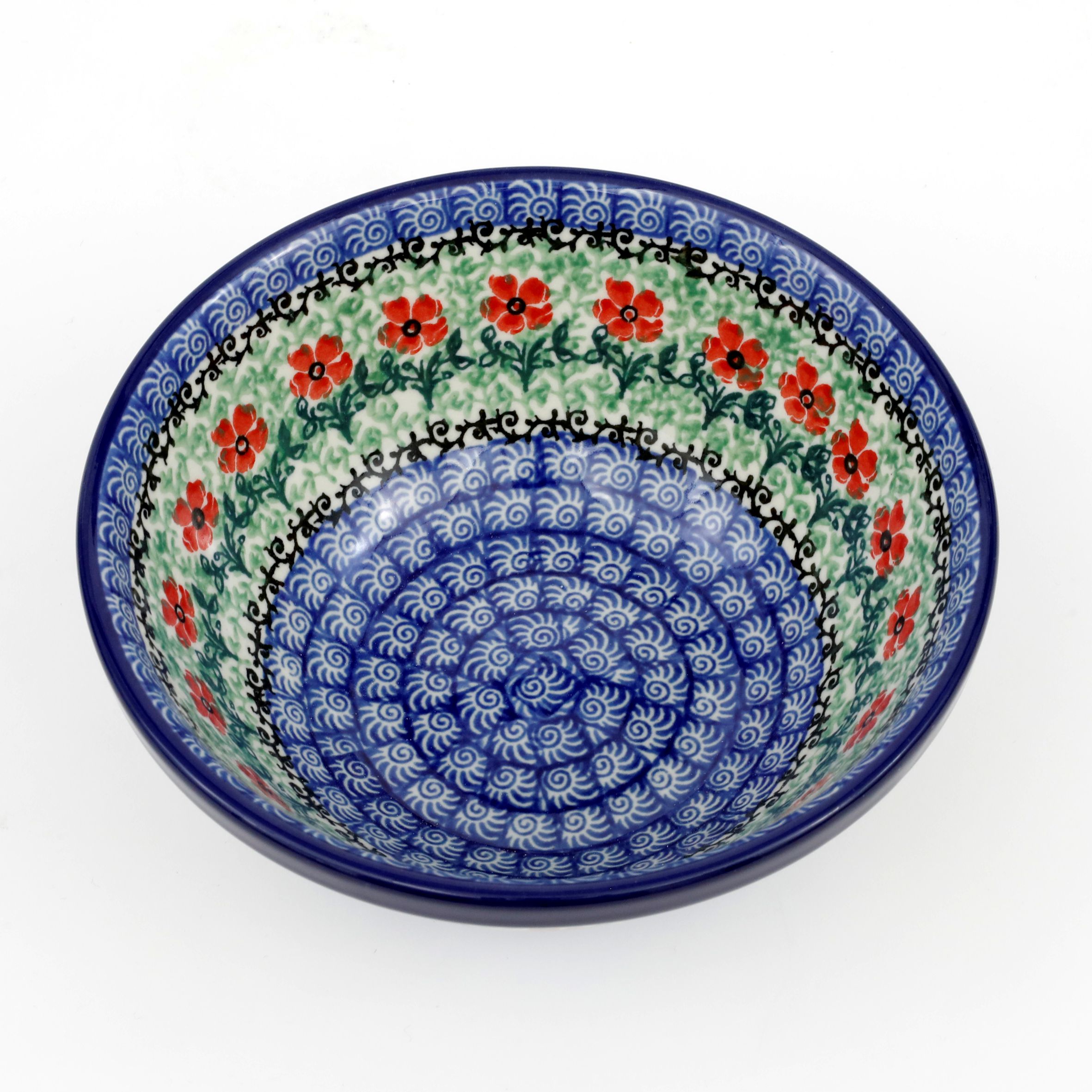 Miska ceramiczna 058 h-7,5cm  1916X Czerwone kwiatuszki