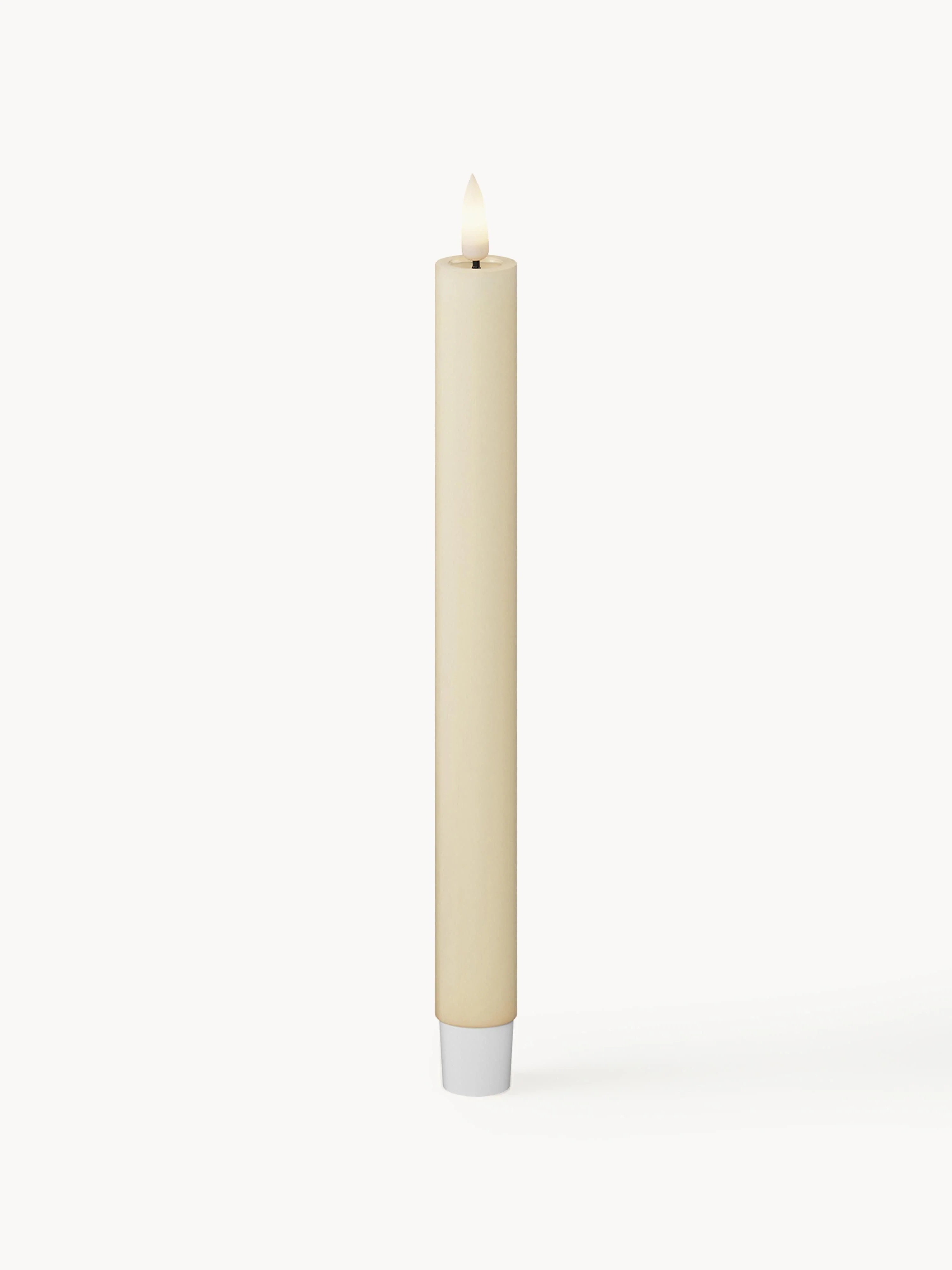 Handgefertigte LED-Stabkerzen Real Flame, H 24 cm, 2er-Set