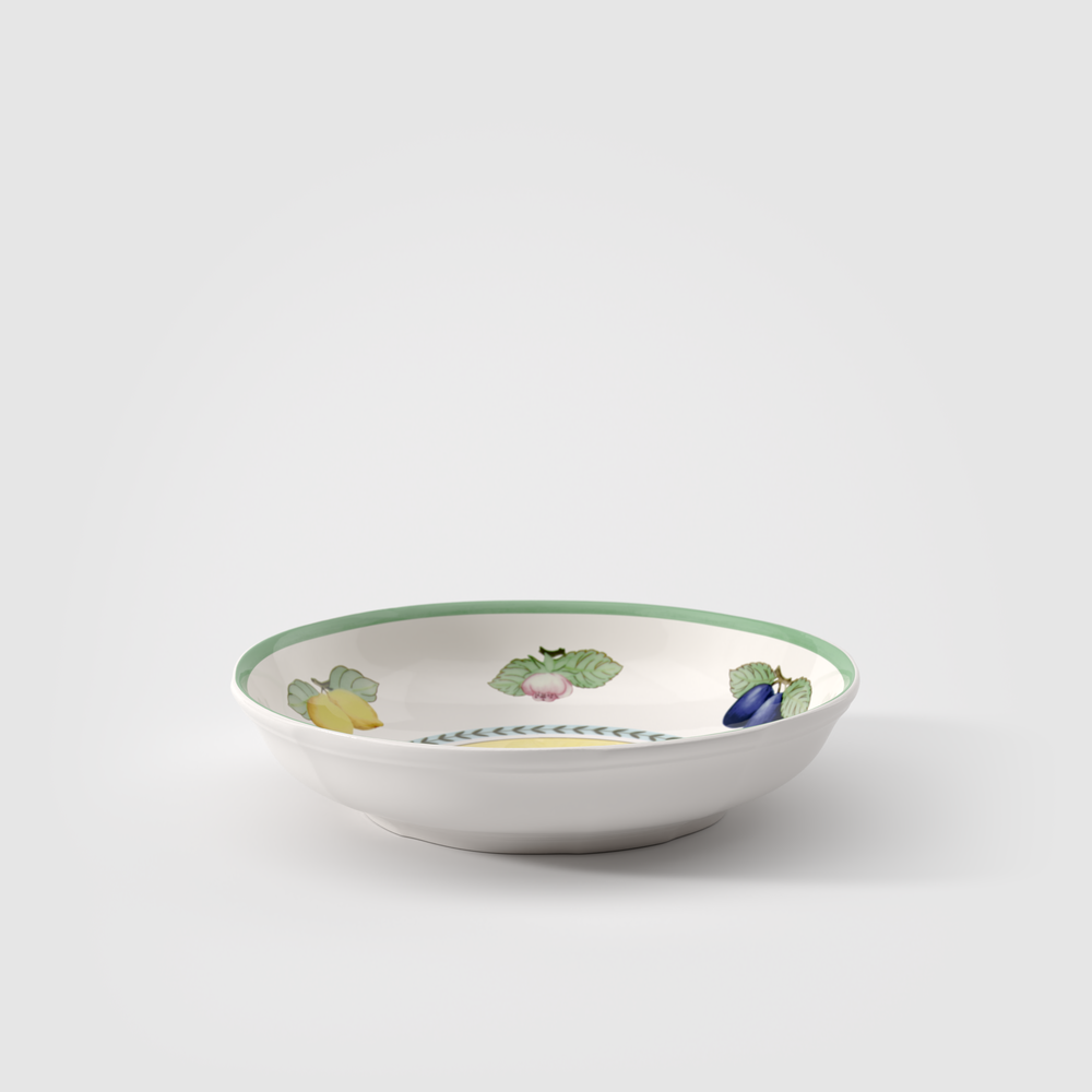 French Garden Appetizer/ Dessert Bowl - Multi-colored, 17 oz, Premium Porcelain