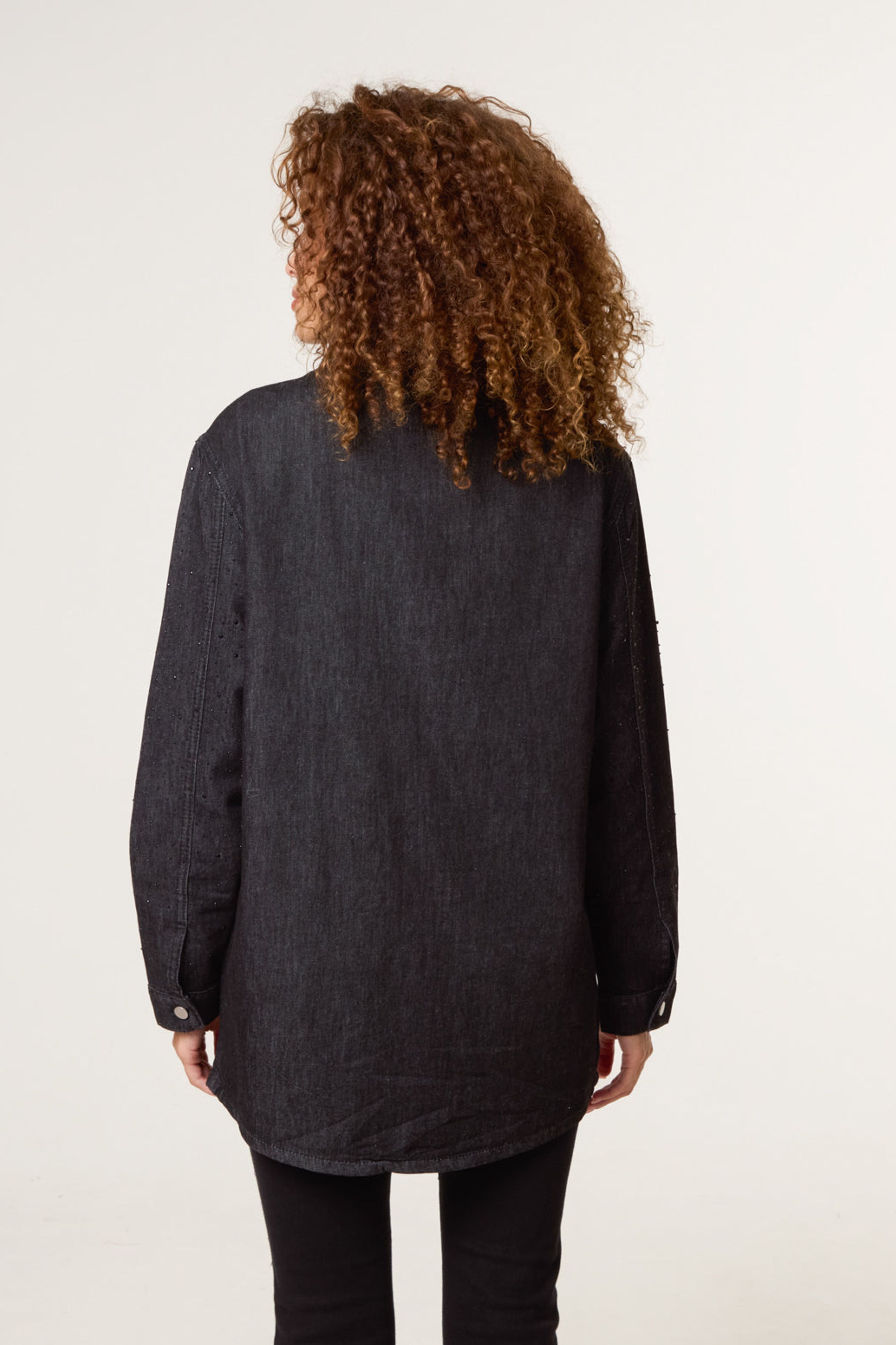 Blue Vanilla Black Long Sleeved Denim Shirt