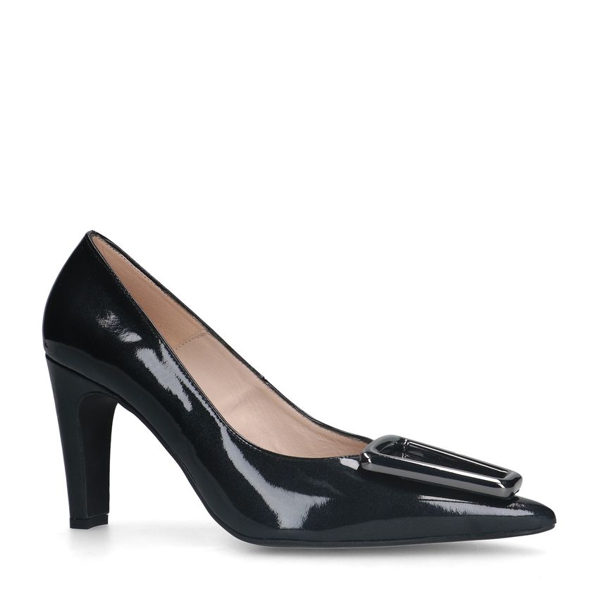 Manfield Zwarte lakleren pumps