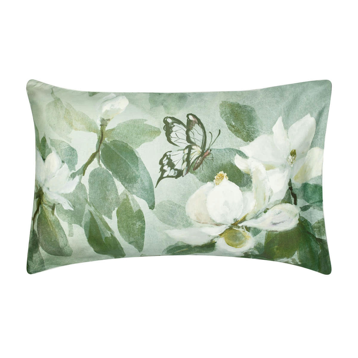 KIYOSUMI - Taie d'oreiller imprimée en satin de coton vert 50x75