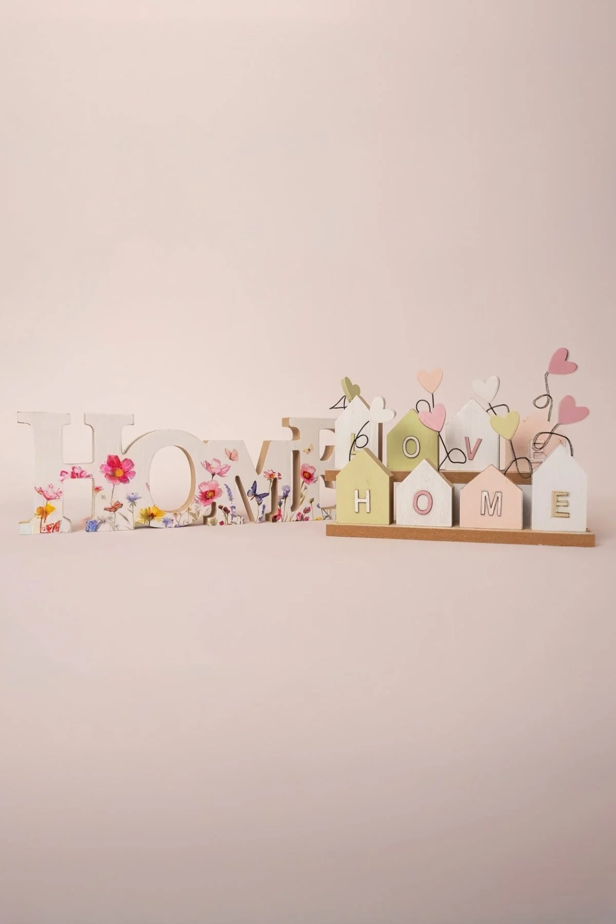 Wooden Floral “Home” Plaque