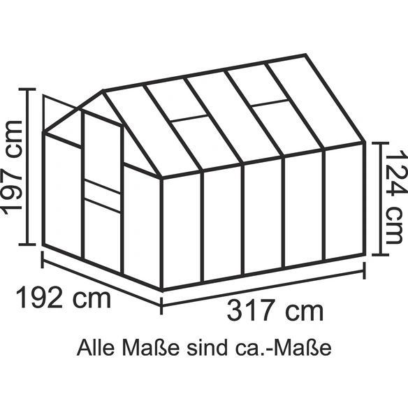 Gewächshaus »Venus«, 6,2 m², Kunststoff/Aluminium, winterfest
