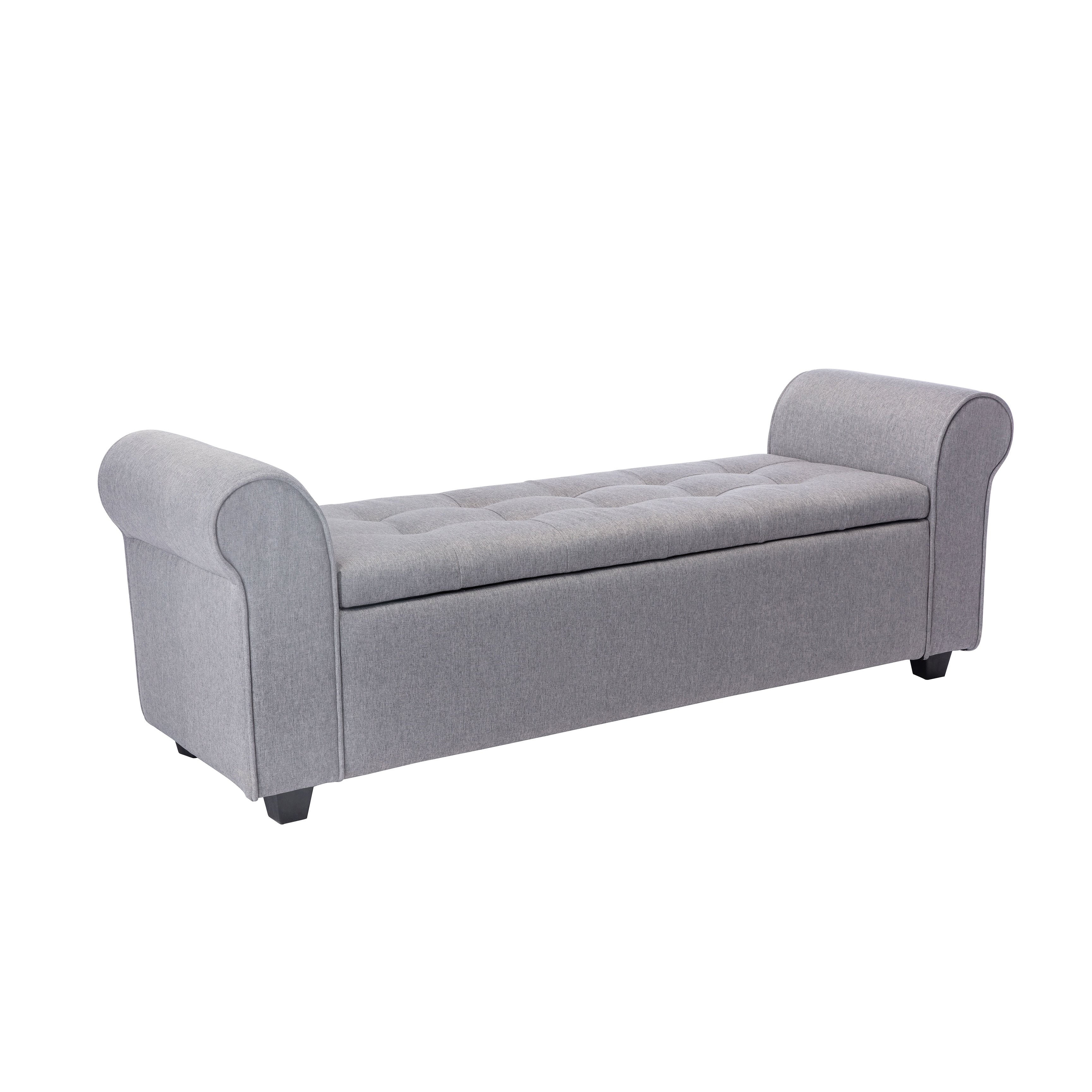 Porthos Home Wena Storage Bench, Rolled Armrests, Fabric Upholstery