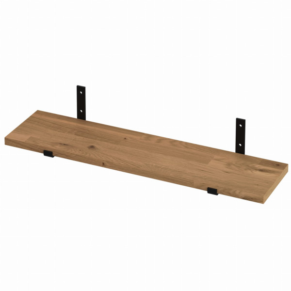 Półka ścienna dębowa loft wisząca drewniana na uchwytach L 30x15 cm