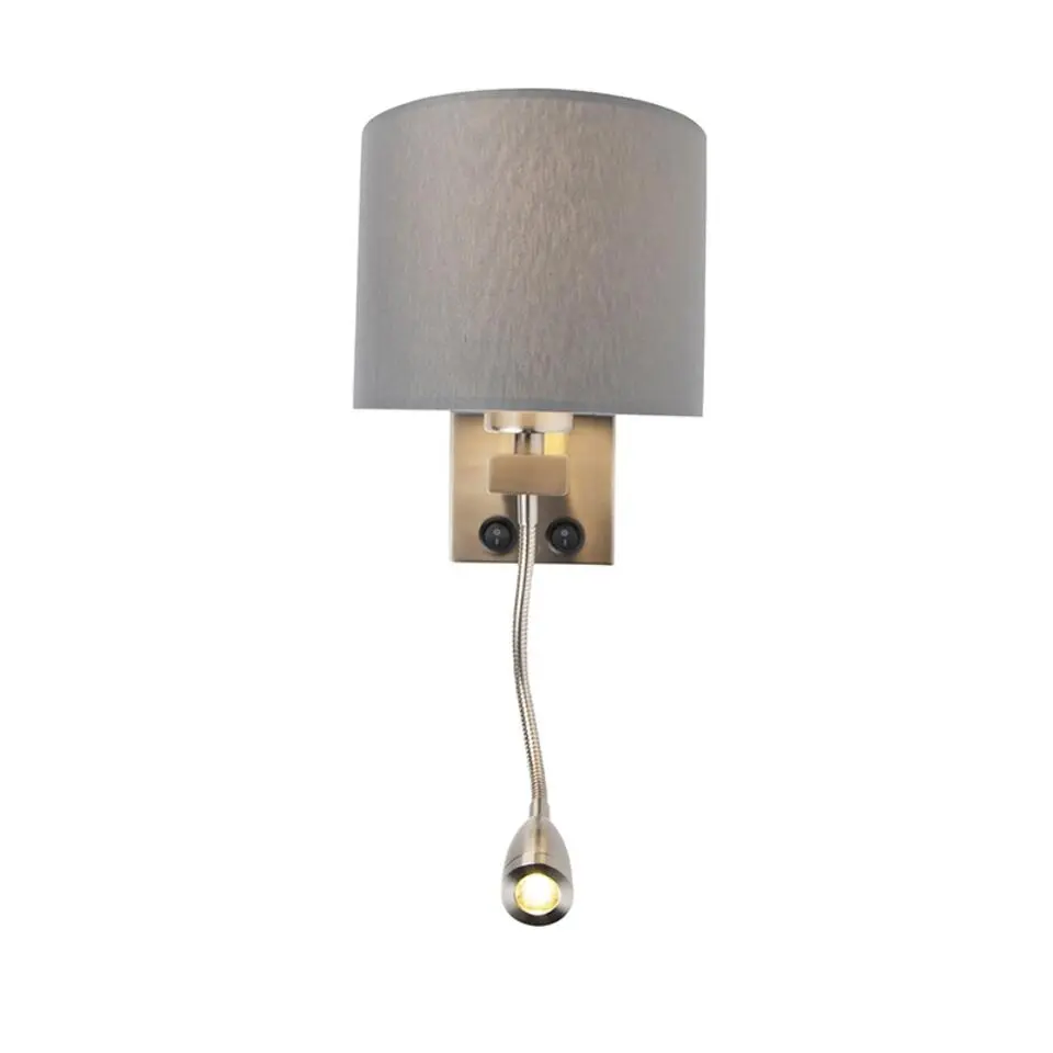Qazqa wandlamp brescia combi grijs e27