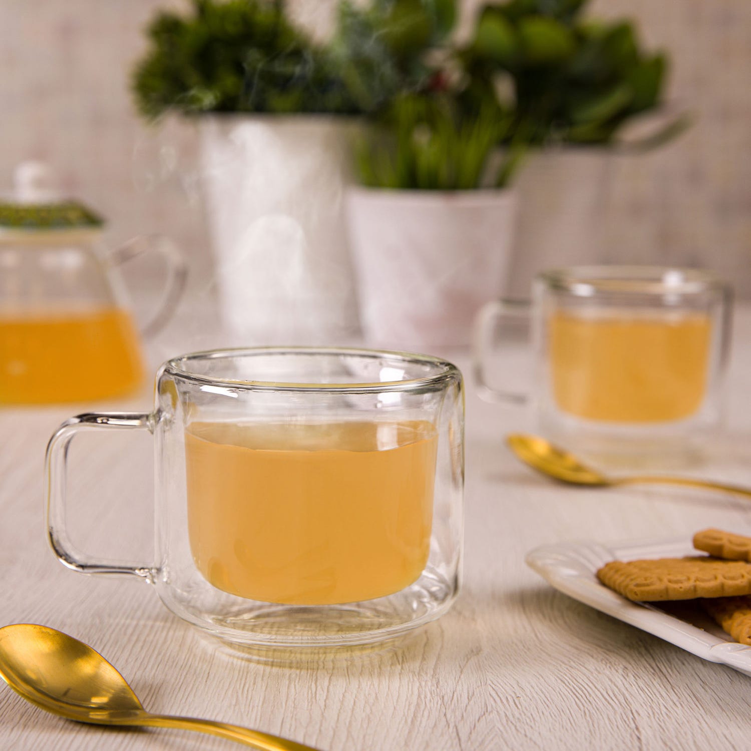 Set 2 tazze tè 200 ml in vetro borosilicato