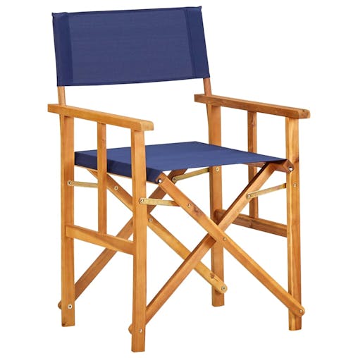 NNEVL Director's Chairs 2 pcs Solid Acacia Wood Blue