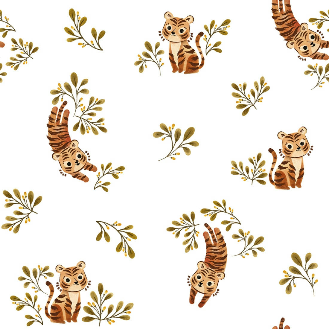 FELIDAE - Papier peint cute tiger multicolore