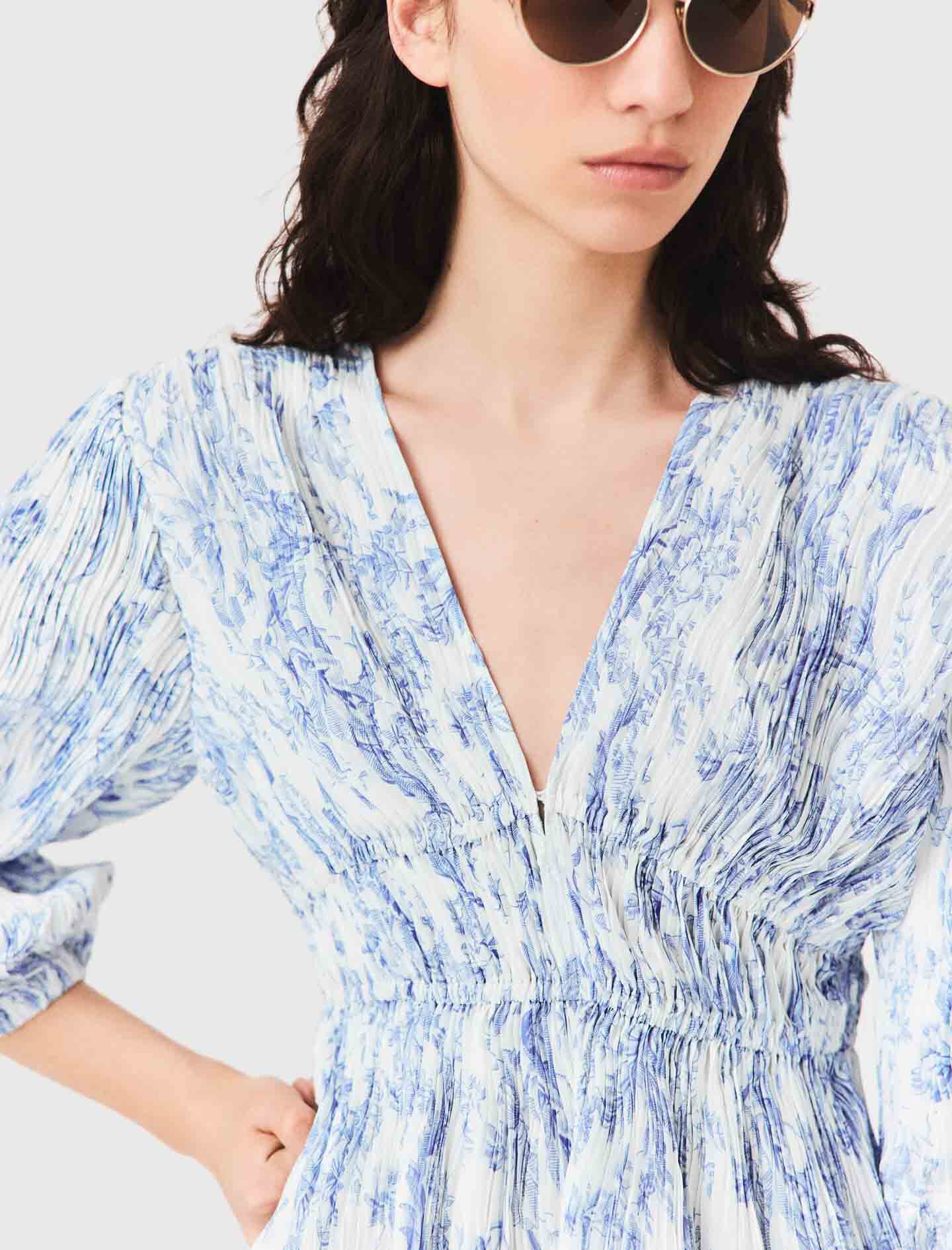 Robe plissée imprimée