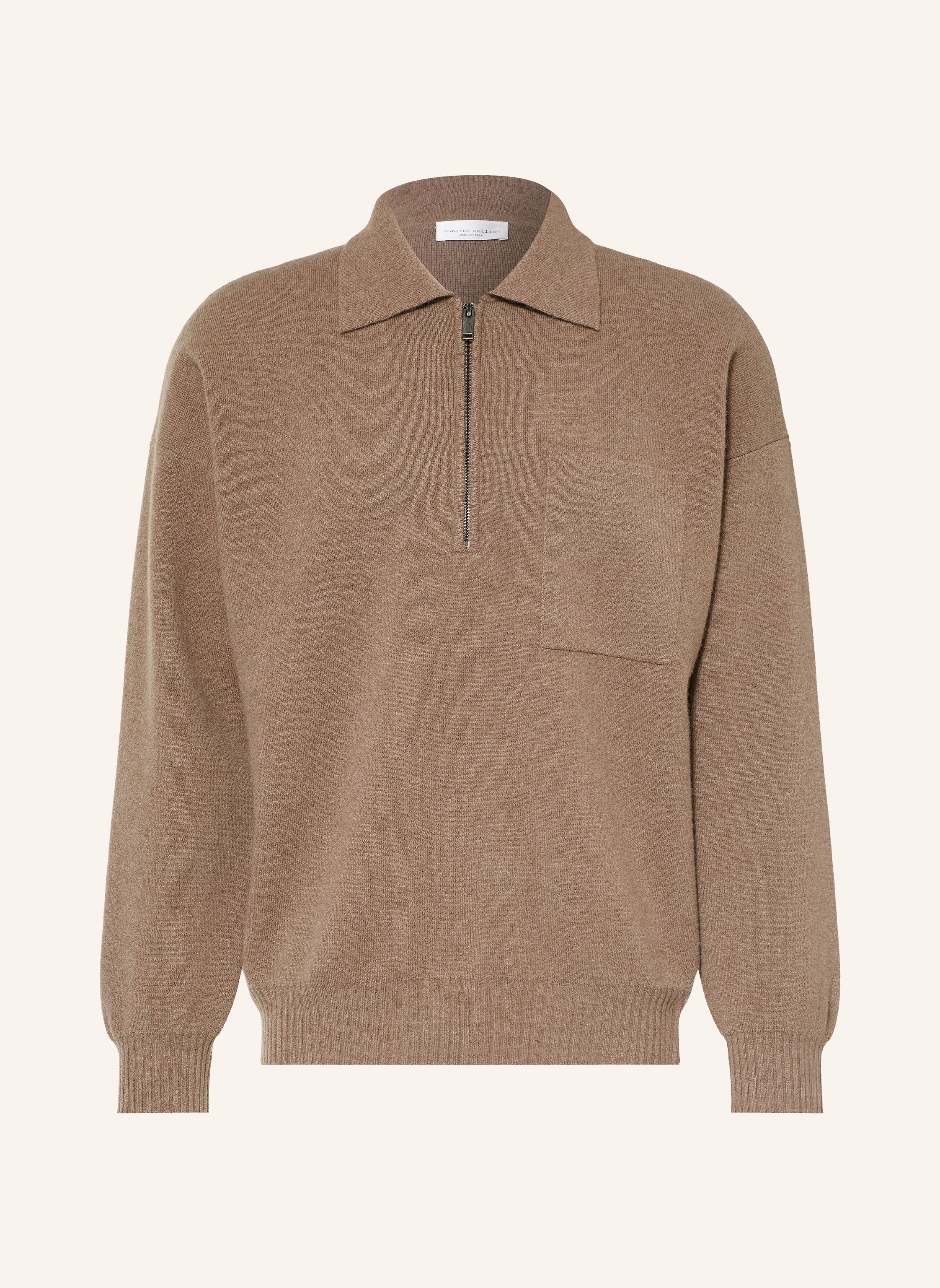 roberto collina Strick-Poloshirt aus Merinowolle