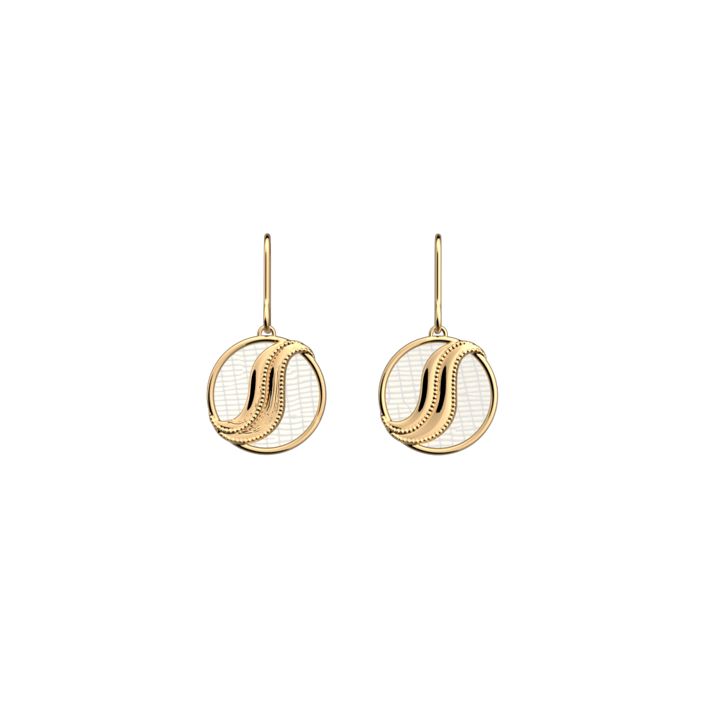 Boucles d'oreilles Drapé, cuirs réversibles Déesse / Chimère