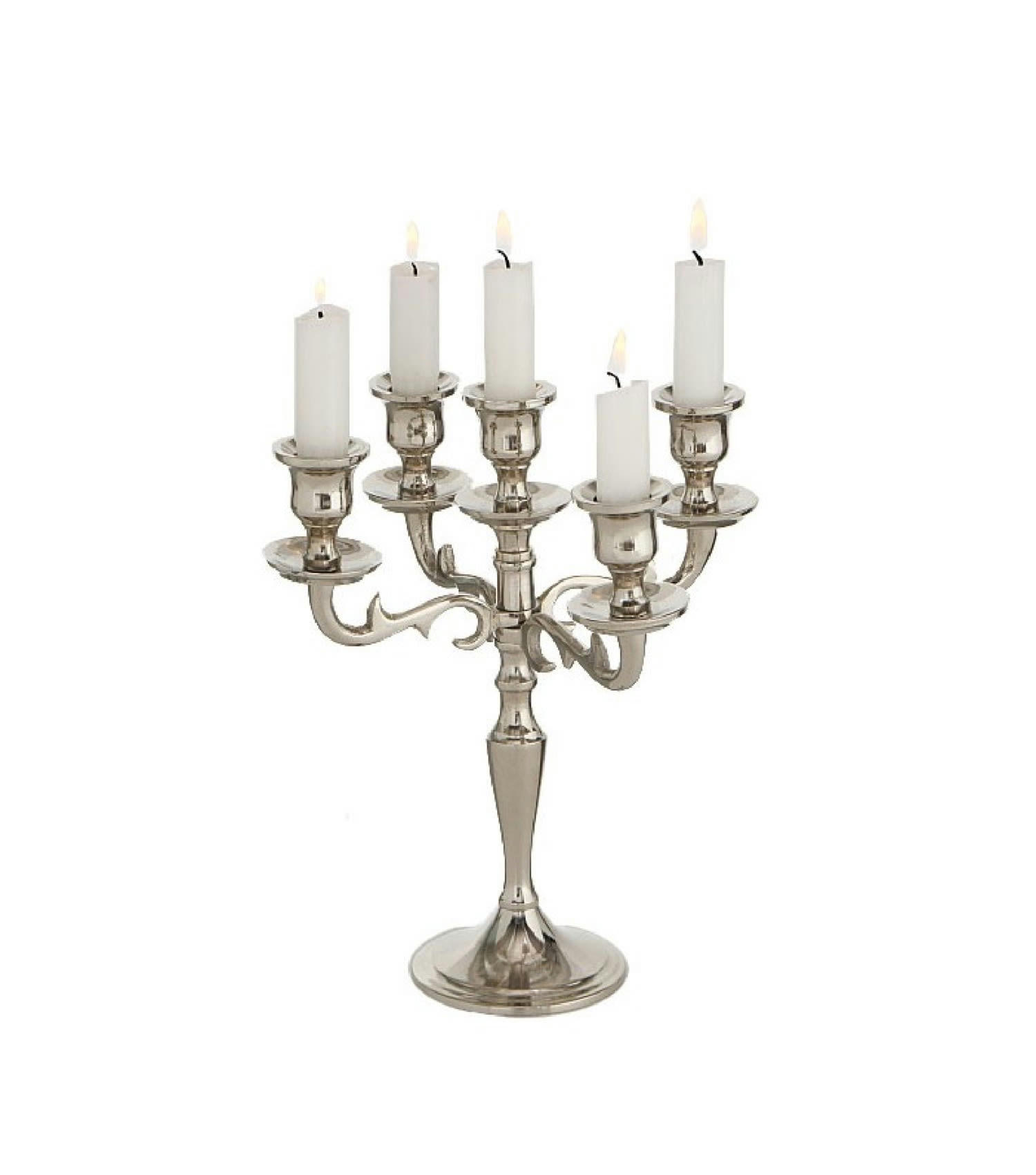 ARGENT - Chandelier argenté à 5 branches 26cm