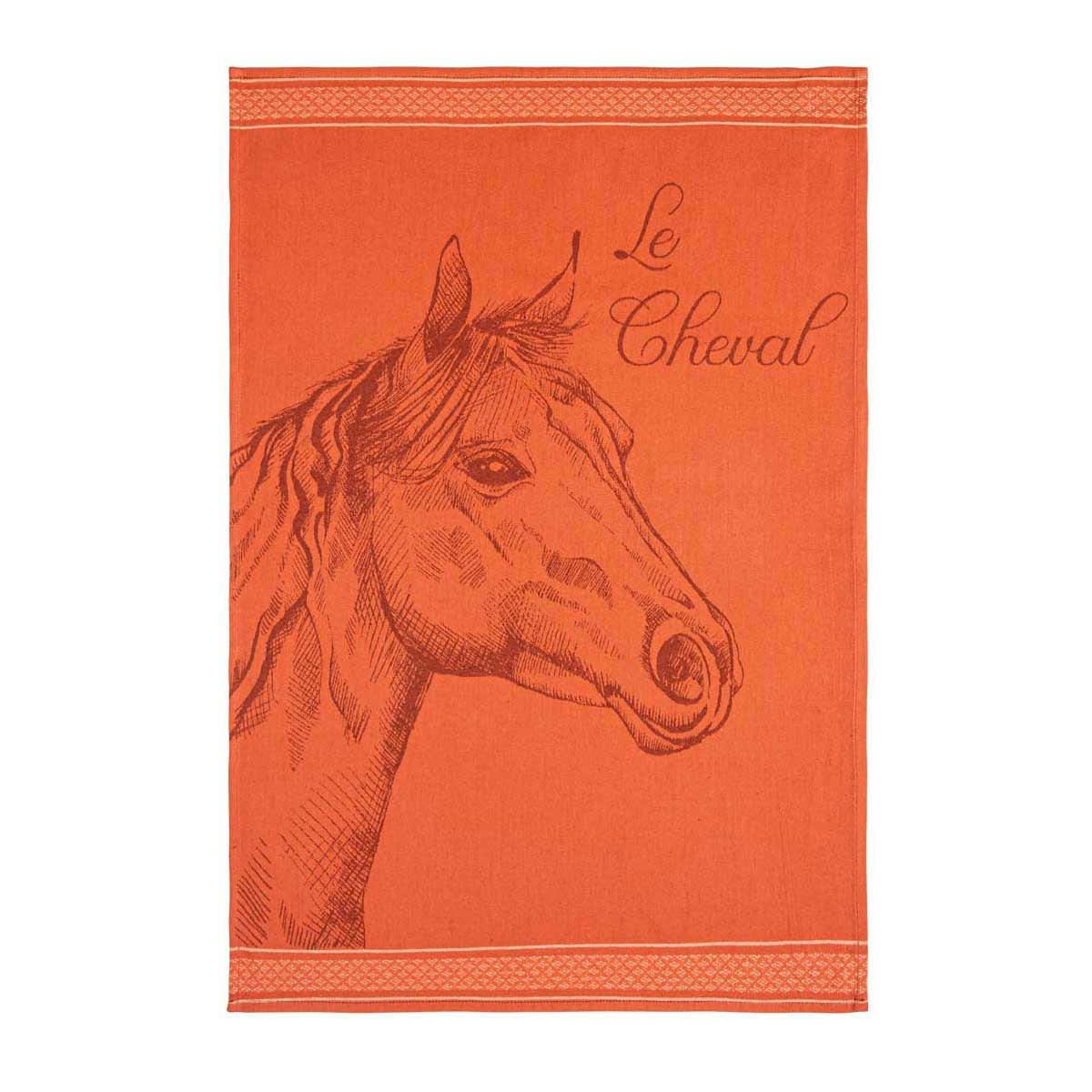ETALON - Torchon en coton orange 50x75