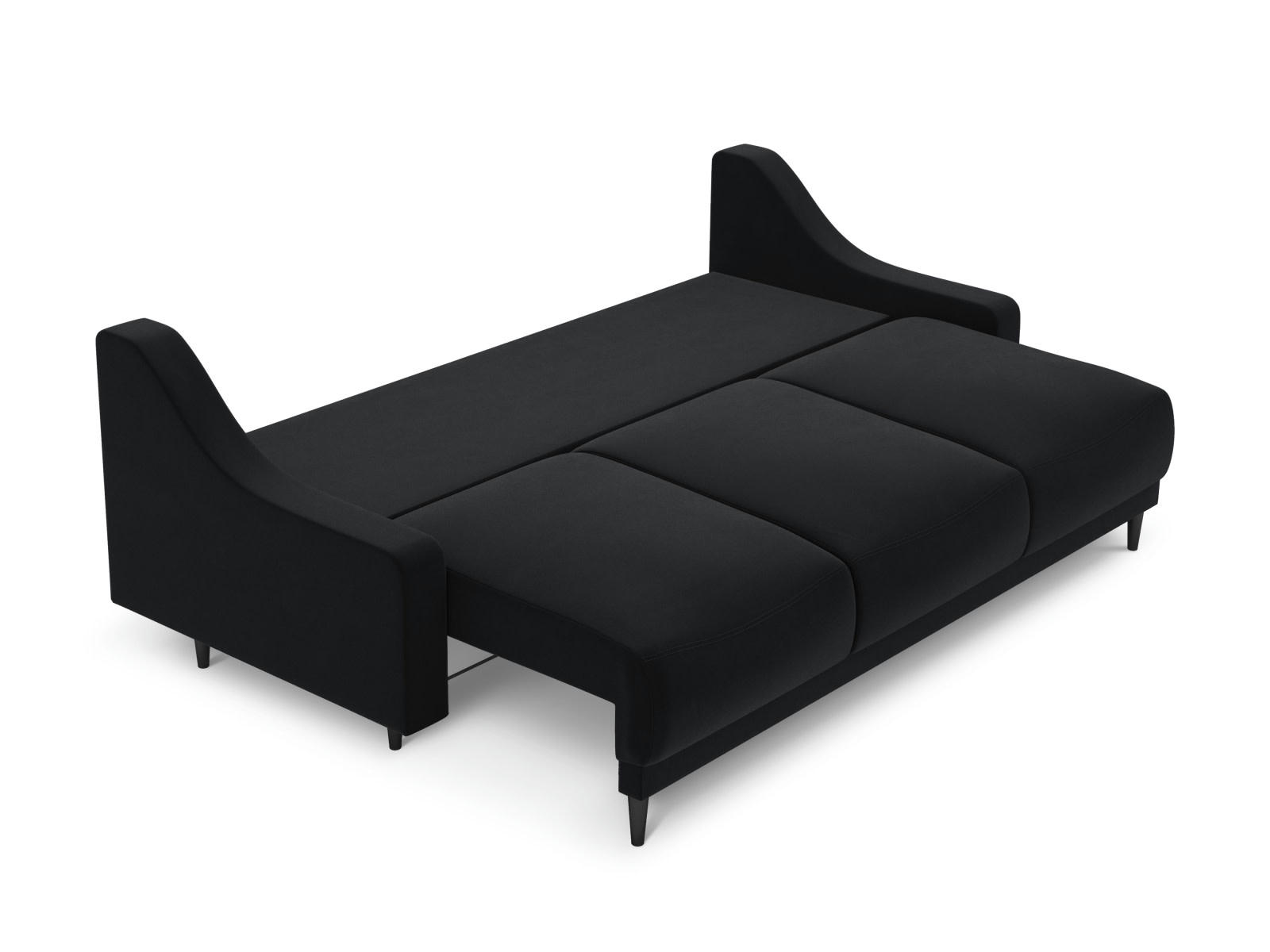 RUTILE - Canapé 3 places en velours noir