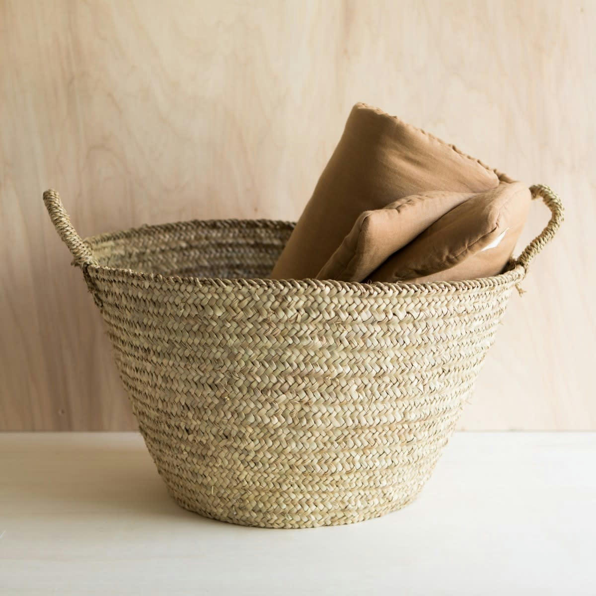 LES ESSENTIELS - Edredon en lin lavé marron camel 90x190